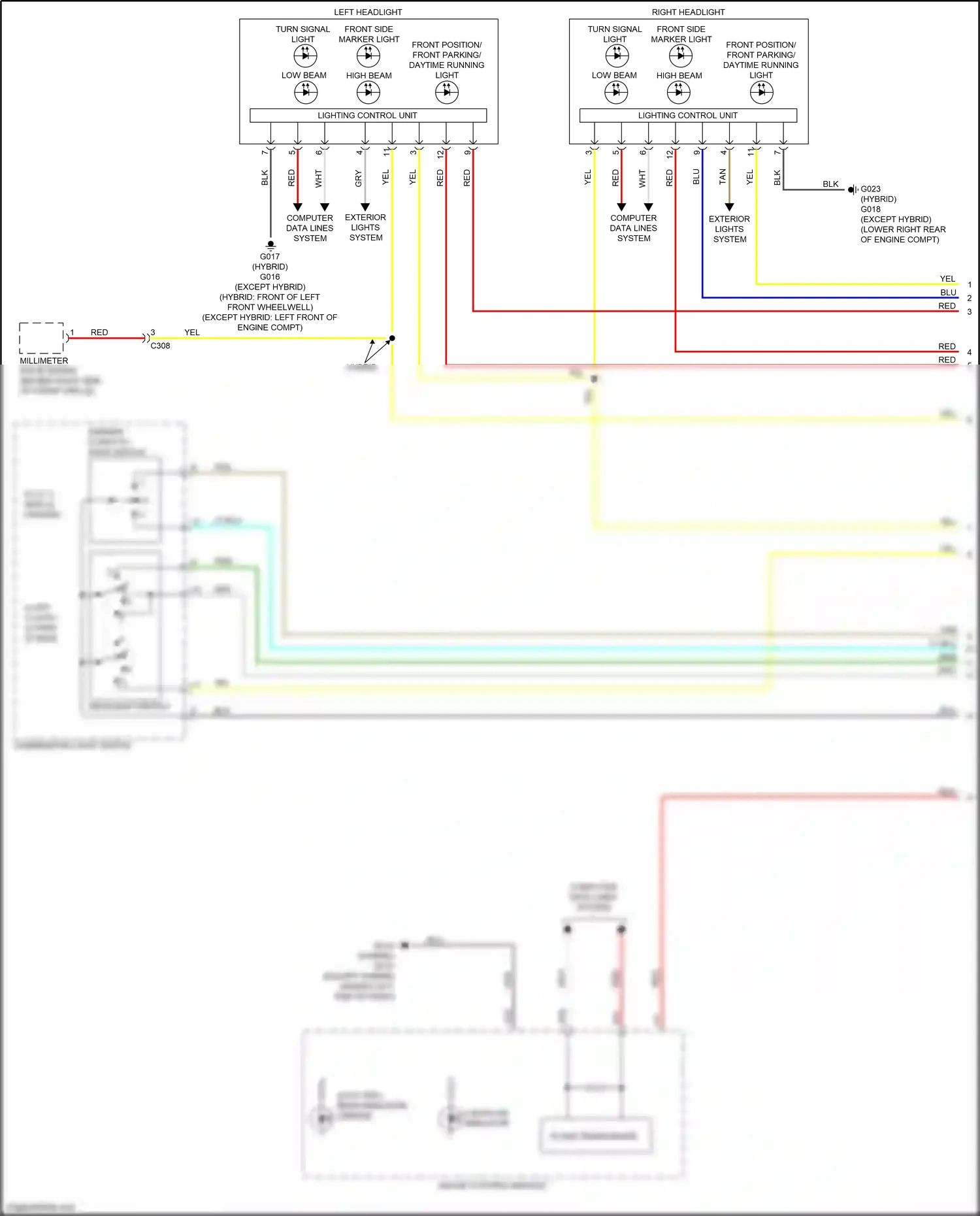 Wiring diagram combination light switch for Honda CR-V VI (2022-2024) (2 of 4)