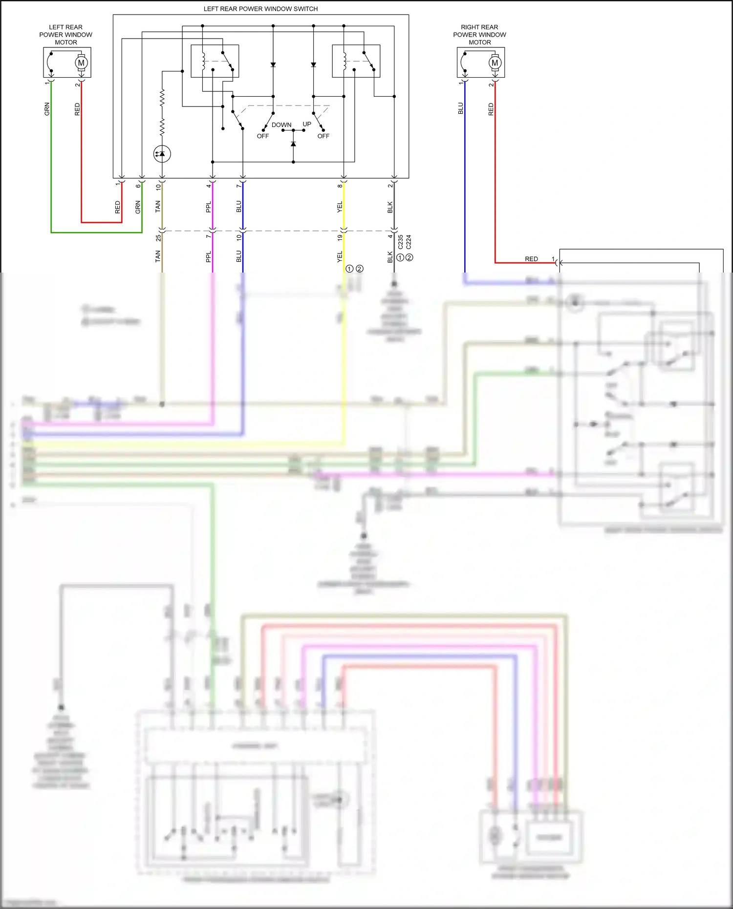 Wiring diagram down auto for Honda CR-V VI (2022-2024) (2 of 4)