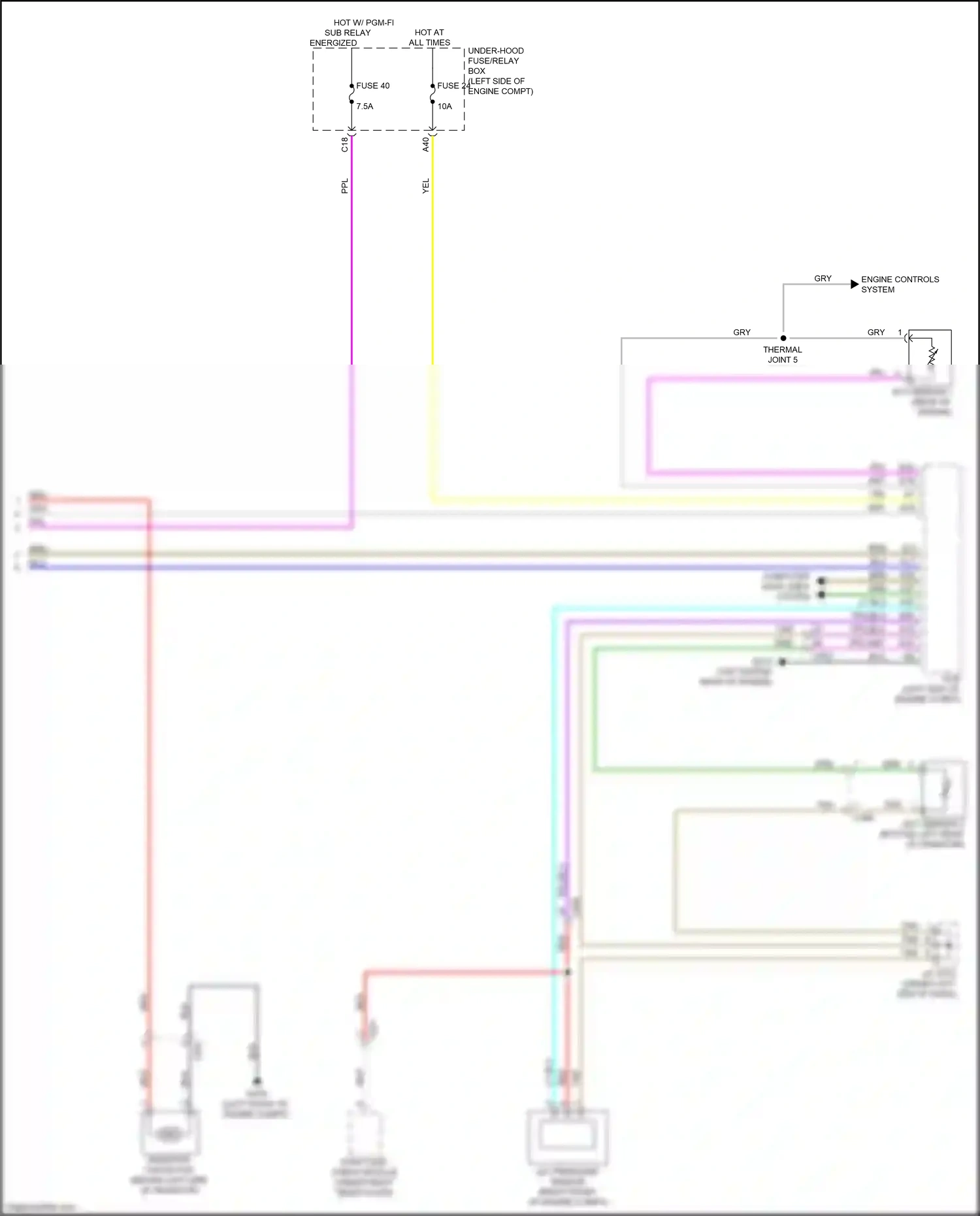 Wiring diagram ect sensor 1 for Honda CR-V VI (2022-2024) (1 of 3)