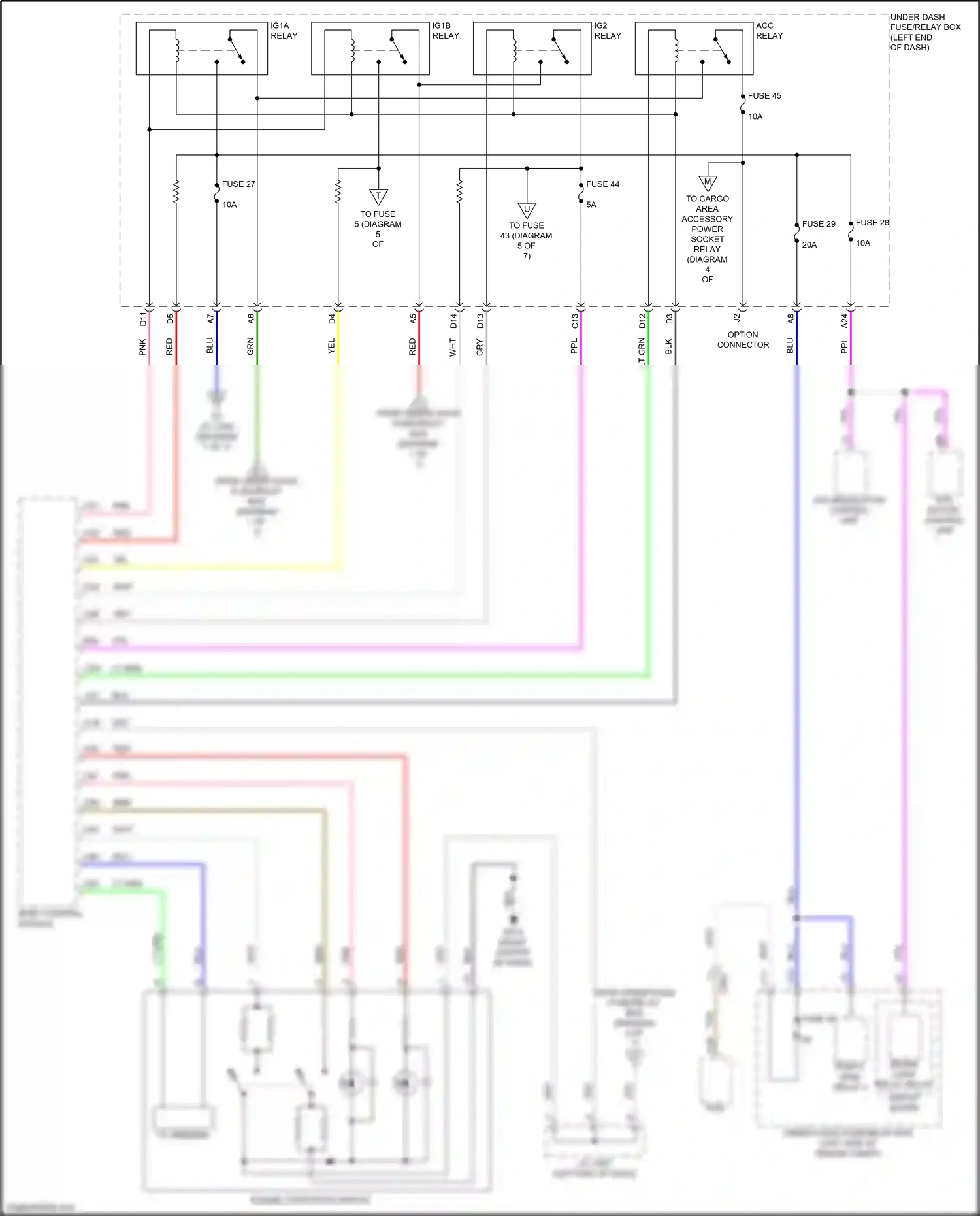 Wiring diagram engine start/stop switch for Honda CR-V VI (2022-2024) (1 of 2)