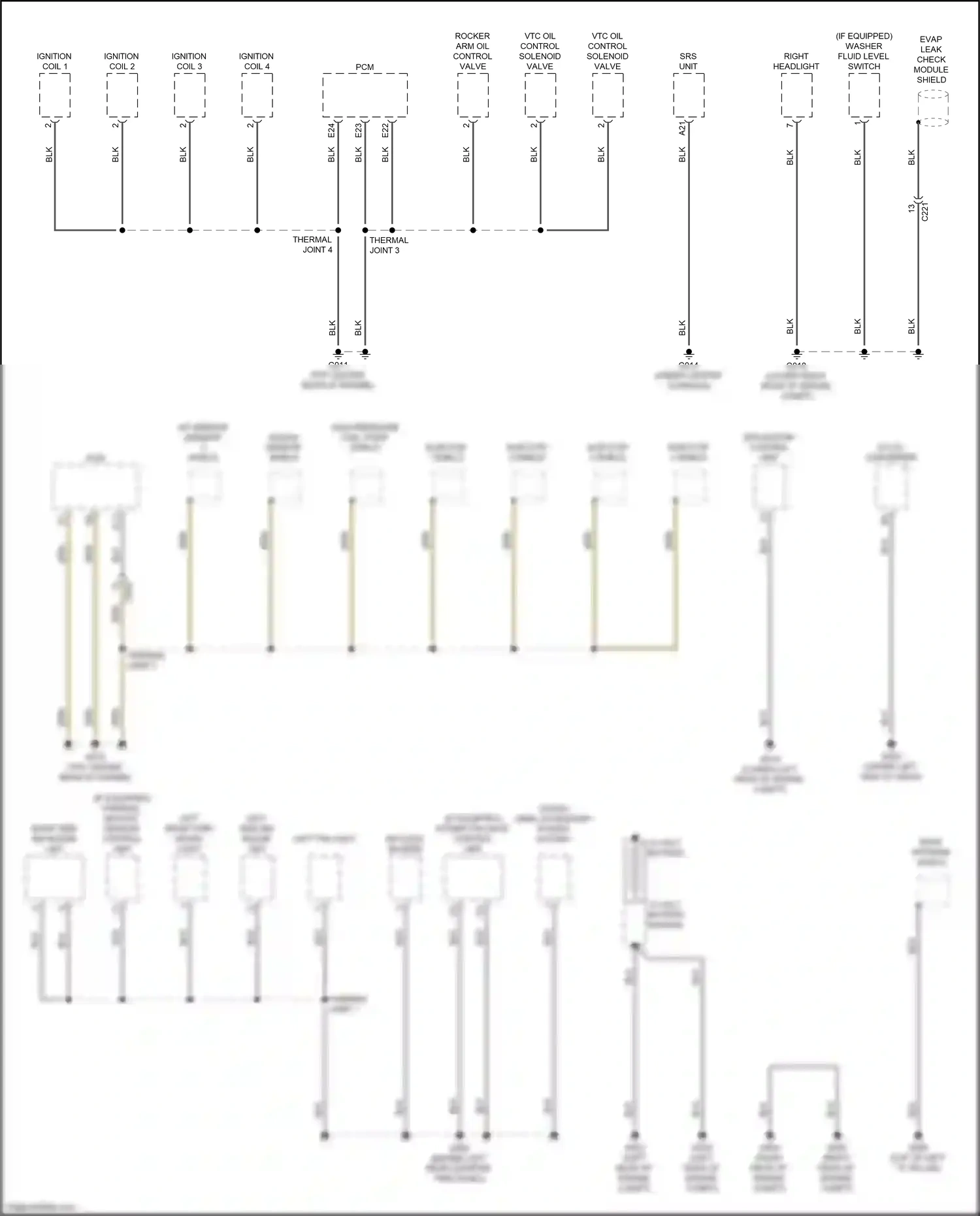 Wiring diagram evap leak check module shield for Honda CR-V VI (2022-2024) (1 of 2)