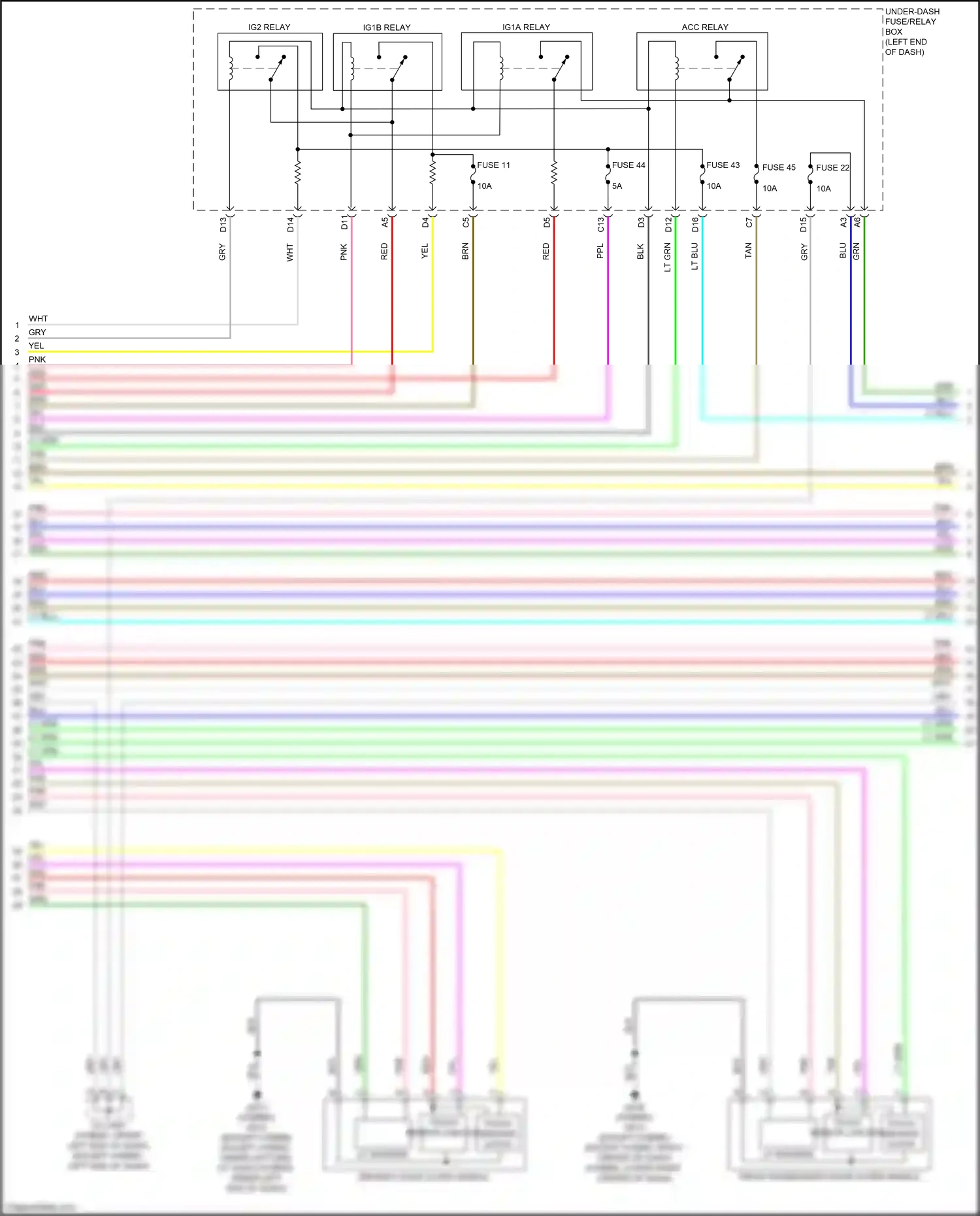 Wiring diagram front passenger's door outer handle for Honda CR-V VI (2022-2024) (1 of 4)