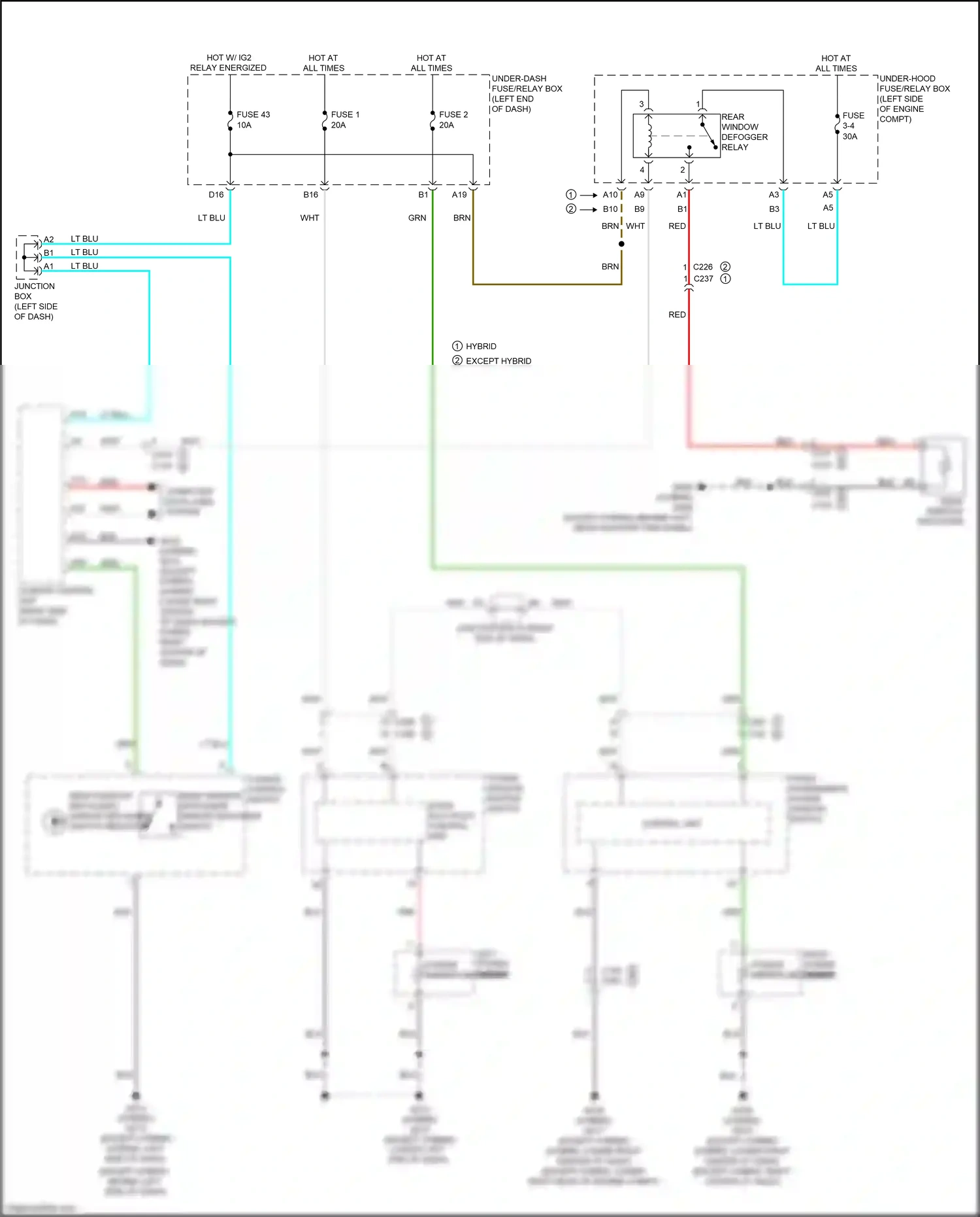 Wiring diagram front passenger's power window switch for Honda CR-V VI (2022-2024) (12 of 12)