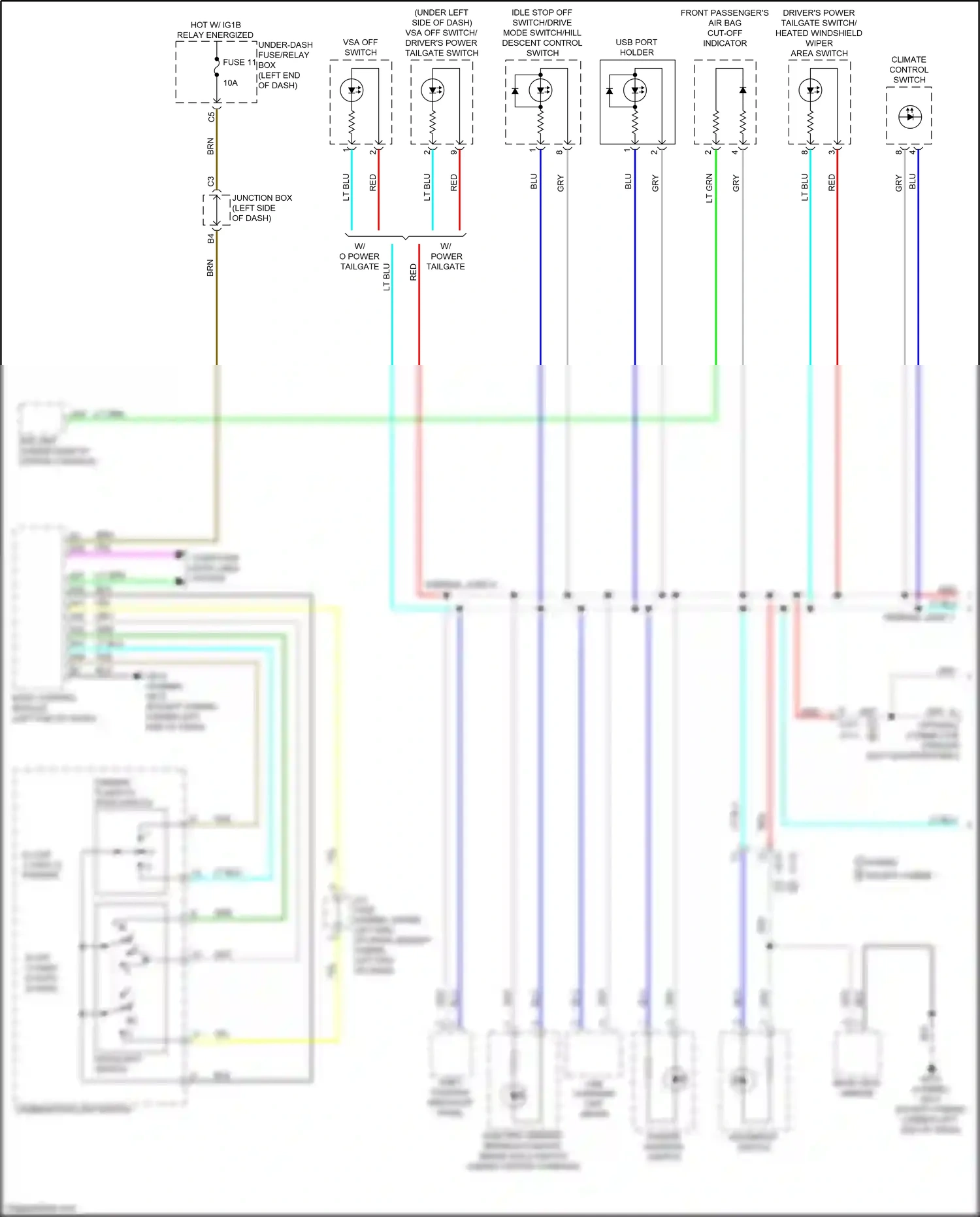 Wiring diagram headlight switch for Honda CR-V VI (2022-2024) (3 of 4)