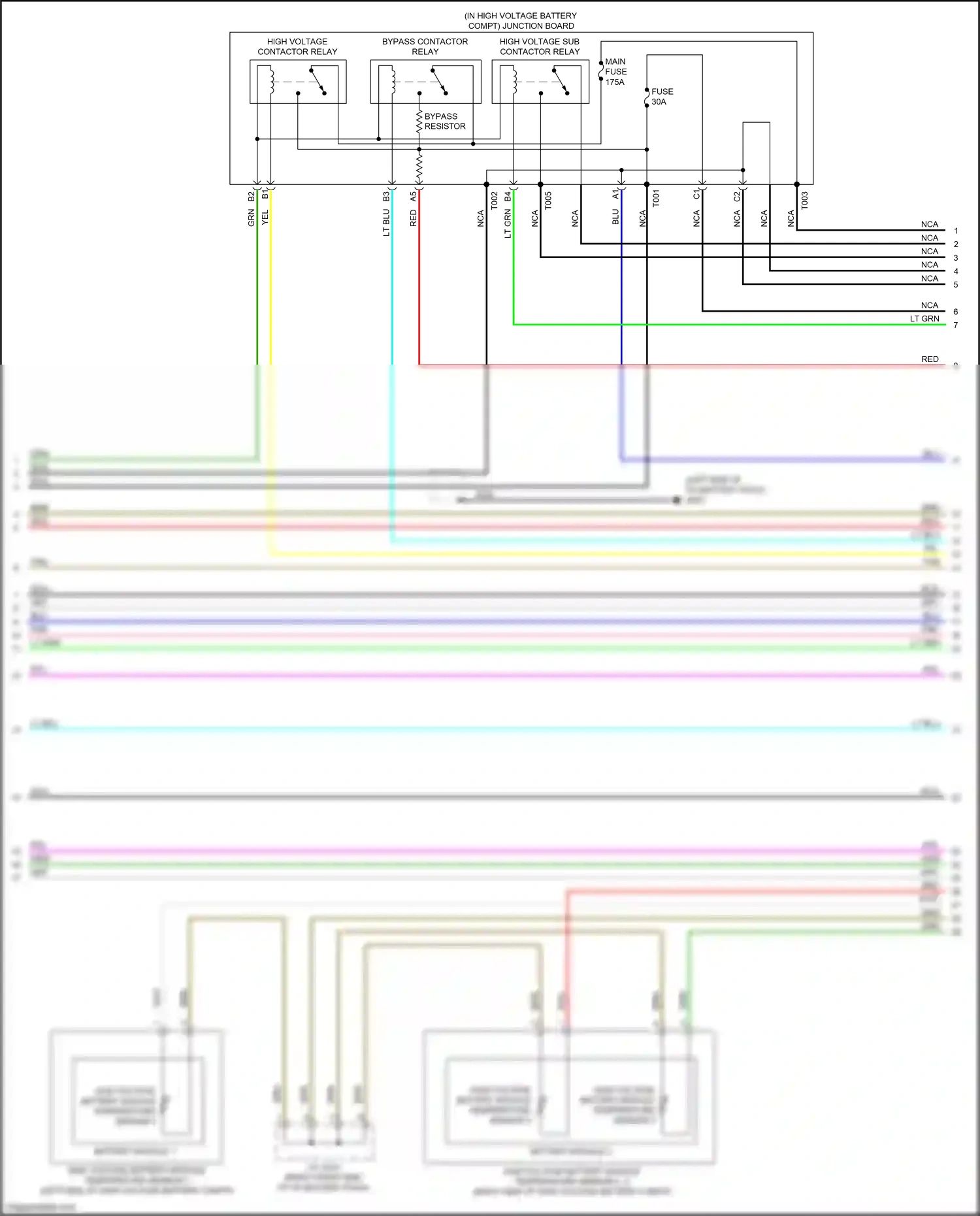 Wiring diagram high voltage battery module temperature sensor 1 for Honda CR-V VI (2022-2024) (1 of 1)