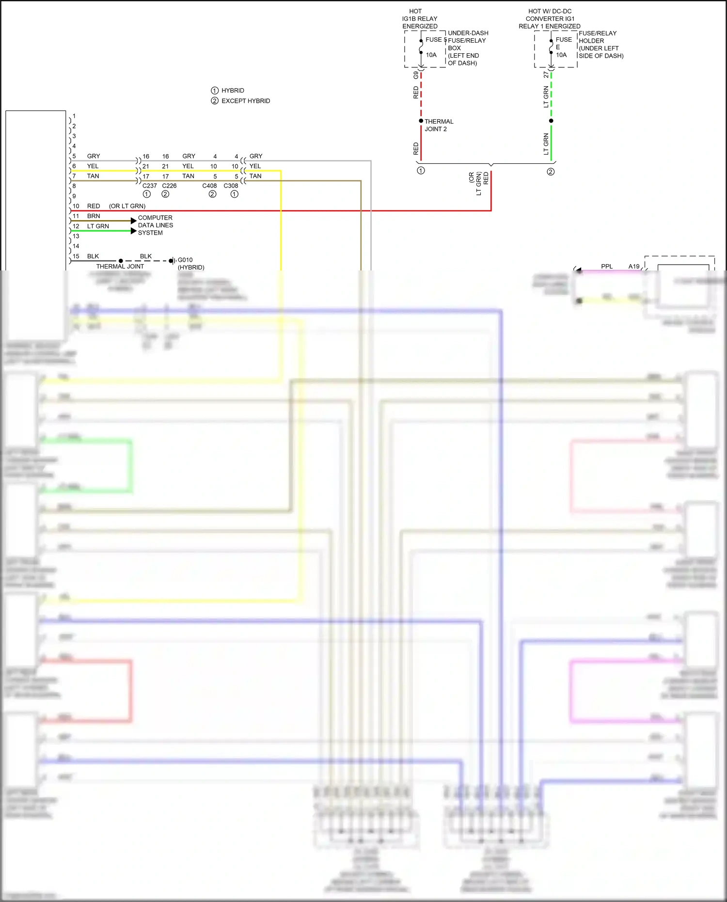 Wiring diagram left front corner sensor for Honda CR-V VI (2022-2024) (1 of 1)