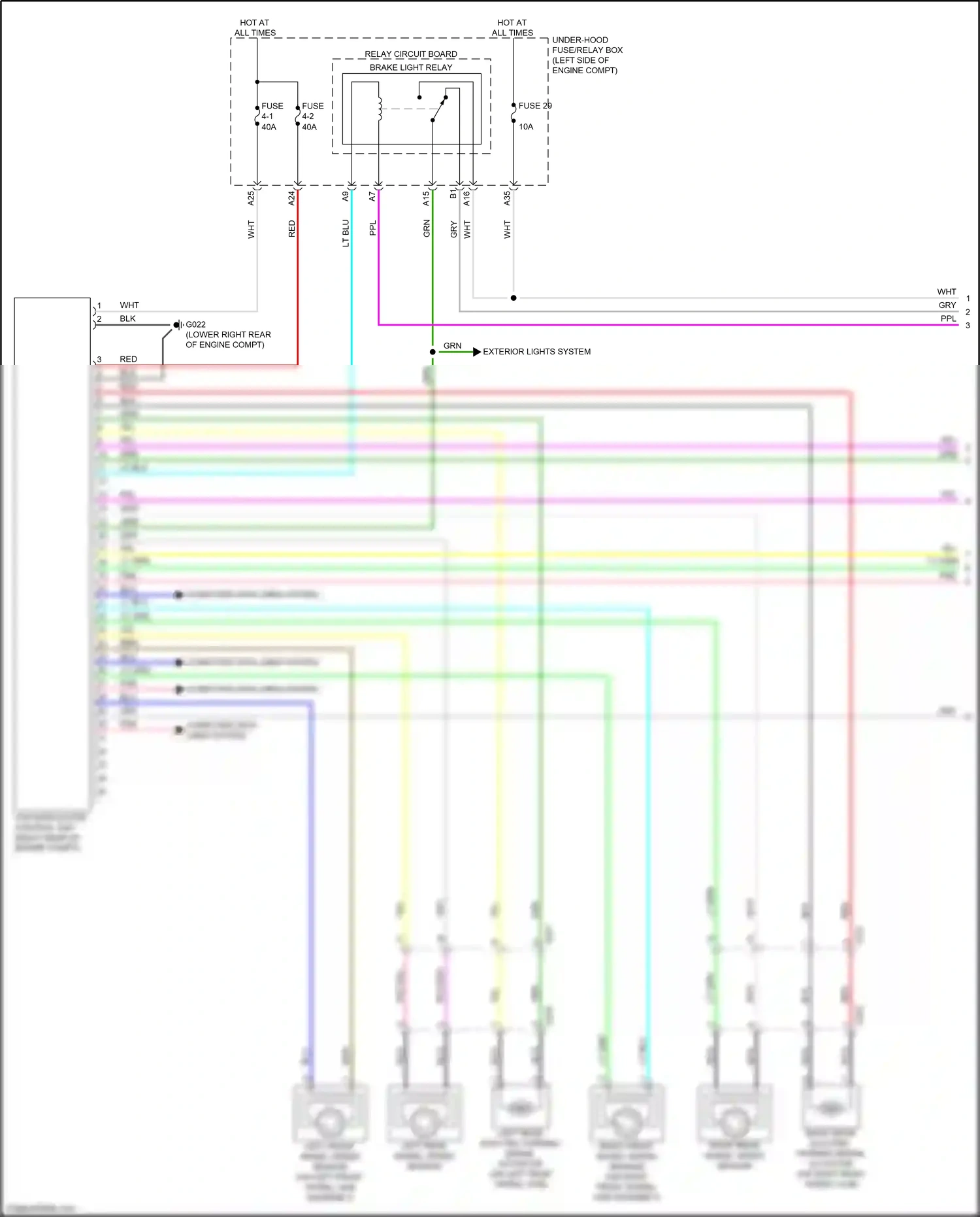 Wiring diagram left front wheel speed sensor for Honda CR-V VI (2022-2024) (2 of 3)