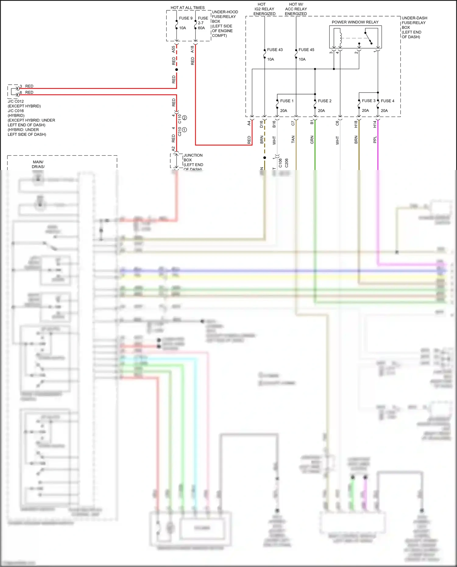 Wiring diagram main switch for Honda CR-V VI (2022-2024) (3 of 4)