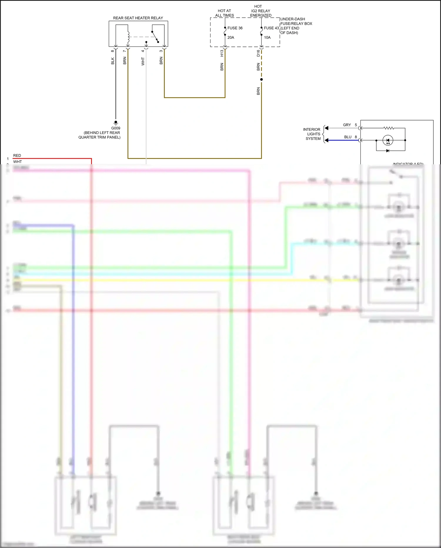Wiring diagram middle indicator for Honda CR-V VI (2022-2024) (2 of 2)