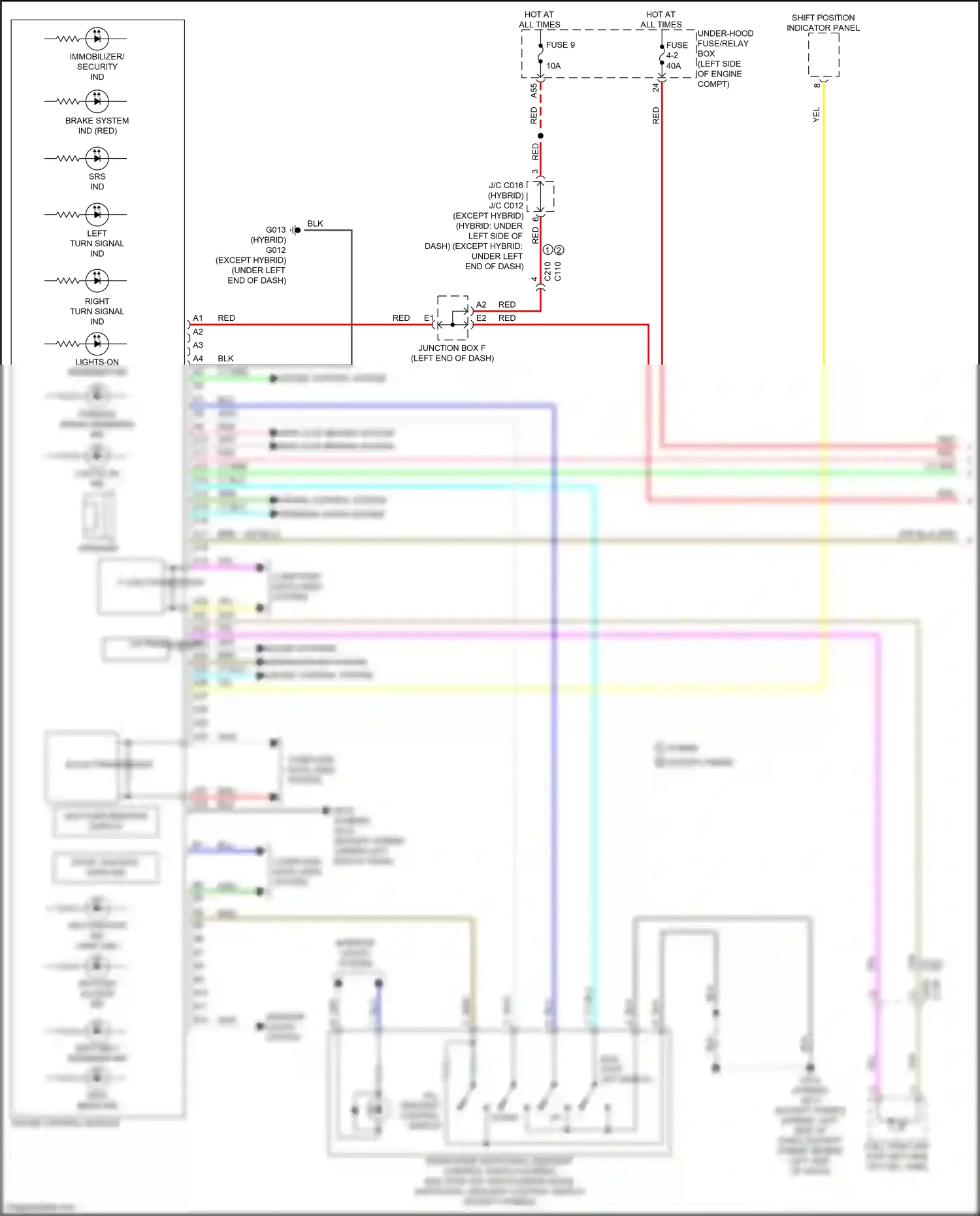 Wiring diagram multi-information display for Honda CR-V VI (2022-2024) (1 of 2)