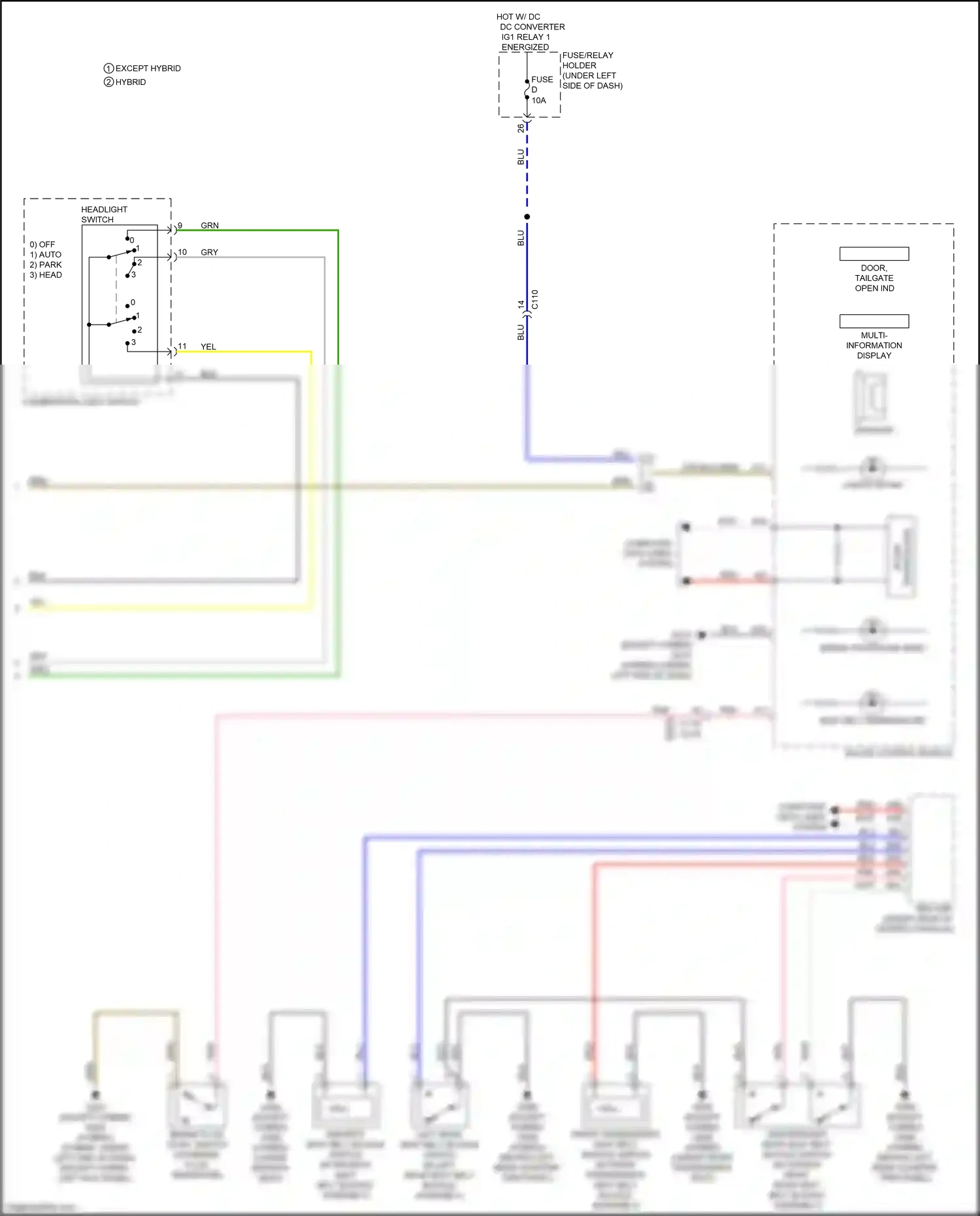 Wiring diagram multi-information display for Honda CR-V VI (2022-2024) (2 of 2)