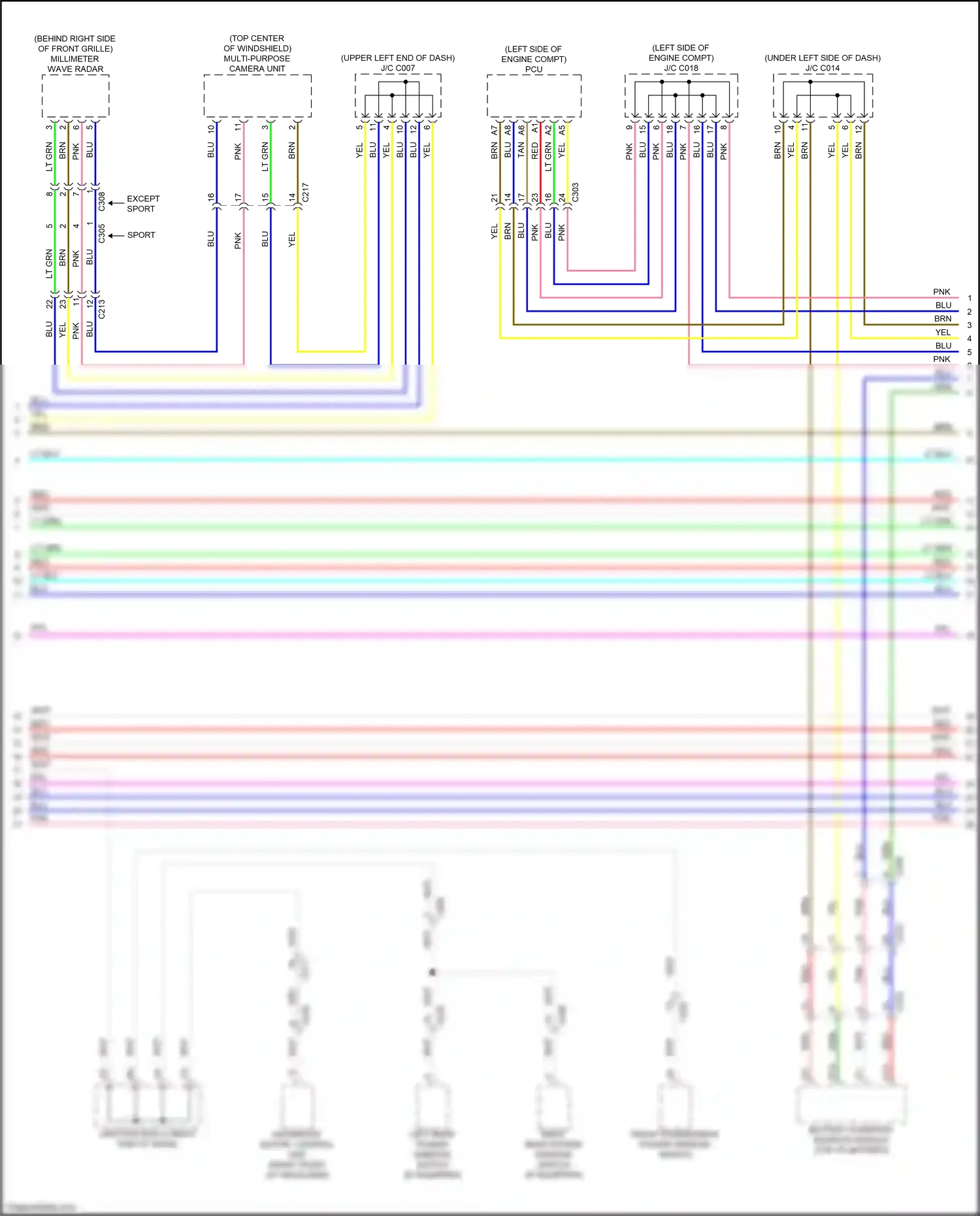 Wiring diagram multi-purpose camera unit for Honda CR-V VI (2022-2024) (2 of 7)