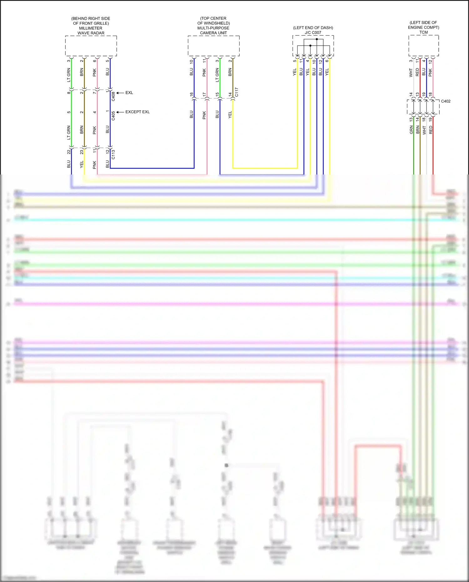 Wiring diagram multi-purpose camera unit for Honda CR-V VI (2022-2024) (1 of 7)