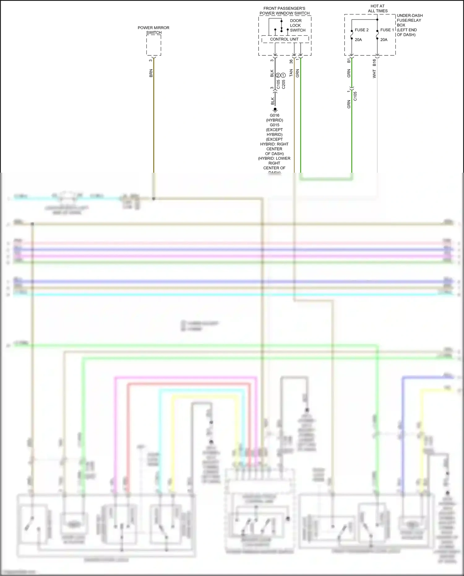 Wiring diagram power window master switch for Honda CR-V VI (2022-2024) (11 of 17)