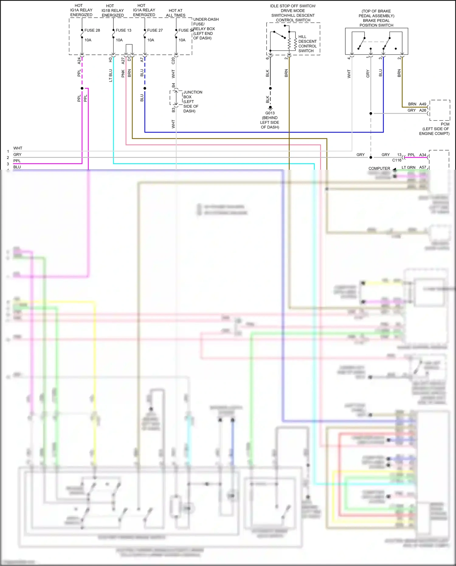 Wiring diagram release switch for Honda CR-V VI (2022-2024) (1 of 4)