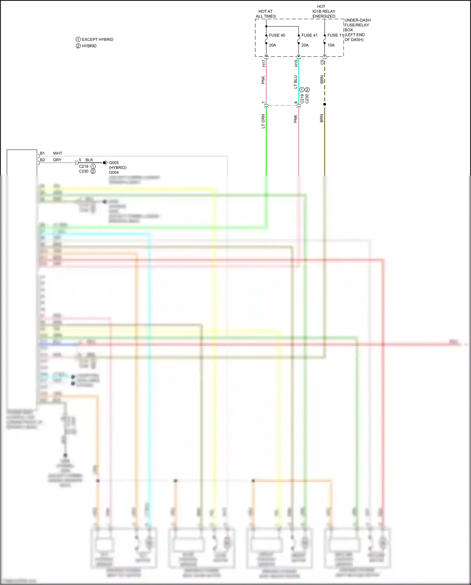 Wiring diagram slide position sensor for Honda CR-V VI (2022-2024) (1 of 1)