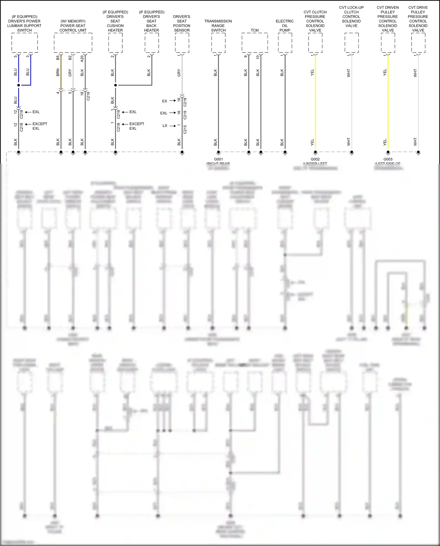 Wiring diagram transmission range switch for Honda CR-V VI (2022-2024) (3 of 6)
