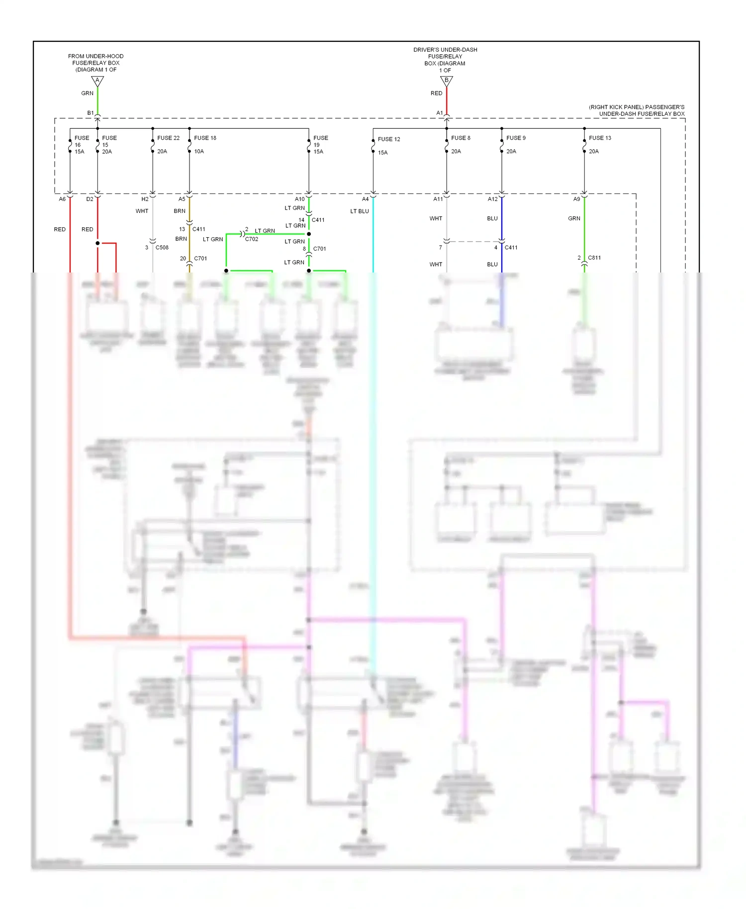 Wiring diagram cargo area accessory power socket relay for Honda Crosstour I facelift (2012-2015) (1 of 3)