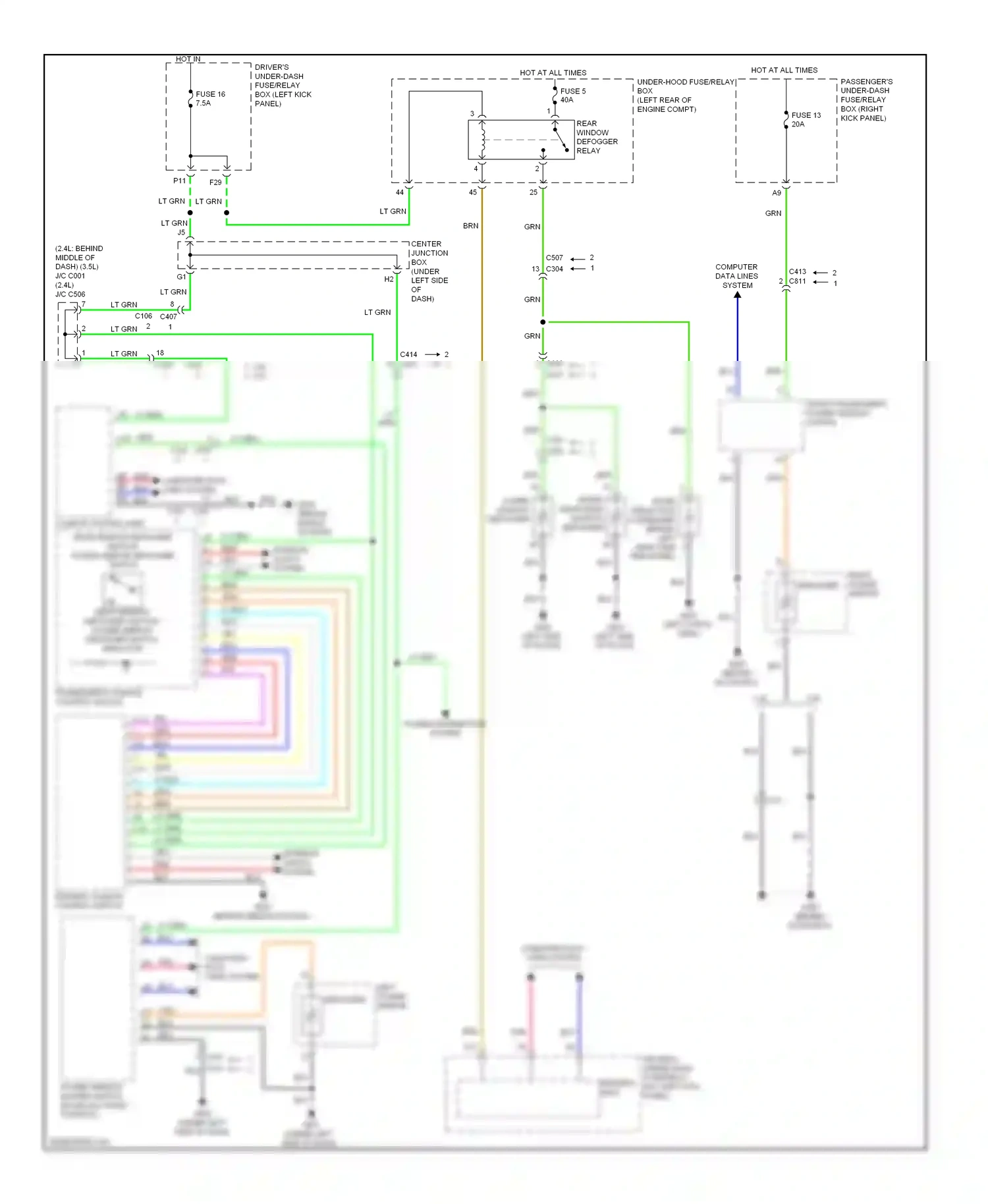 Wiring diagram computer data lines system pnk for Honda Crosstour I facelift (2012-2015) (3 of 3)