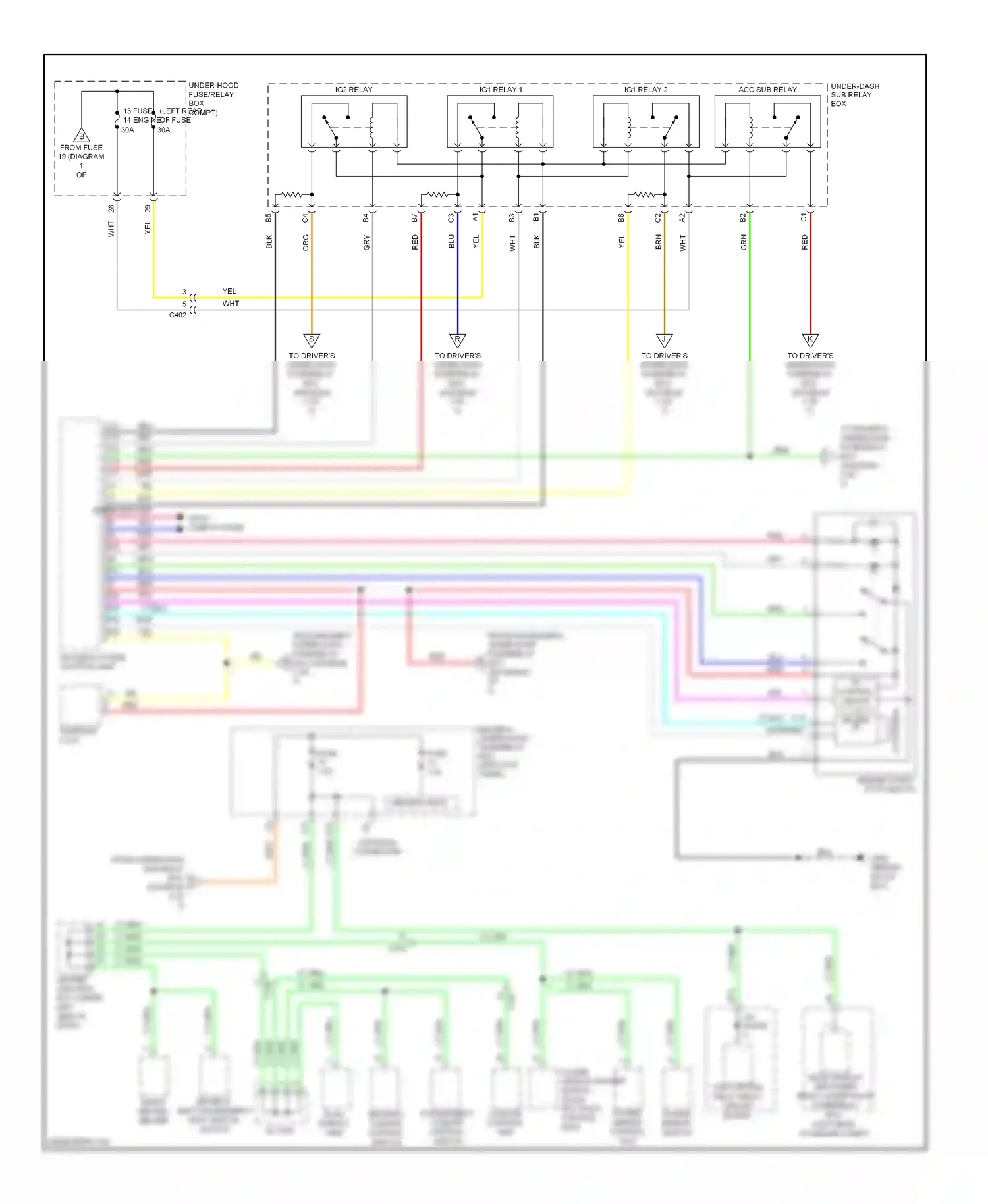 Wiring diagram control circuit for Honda Crosstour I facelift (2012-2015) (1 of 3)