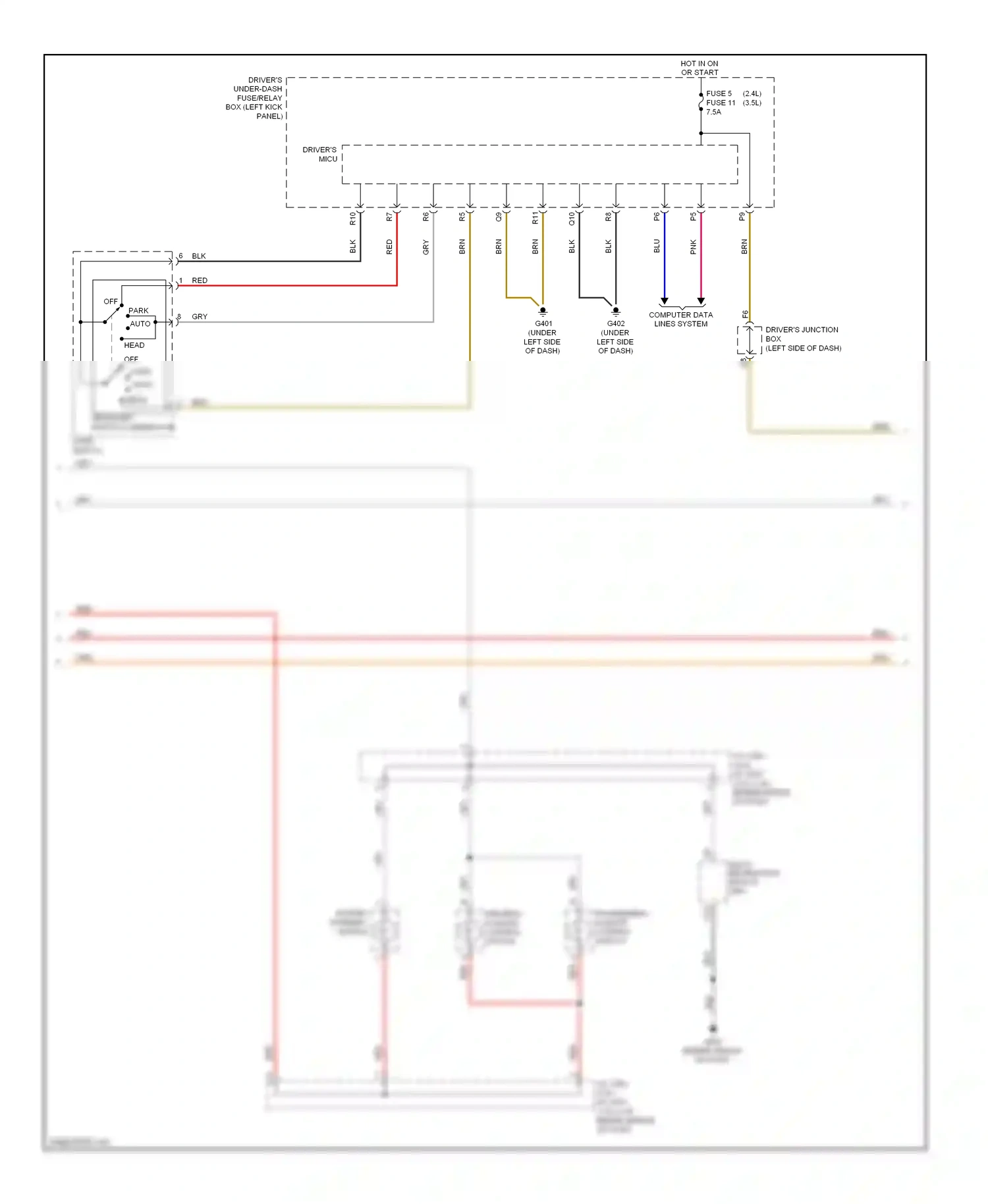 Wiring diagram driver's climate control switch for Honda Crosstour I facelift (2012-2015) (8 of 8)