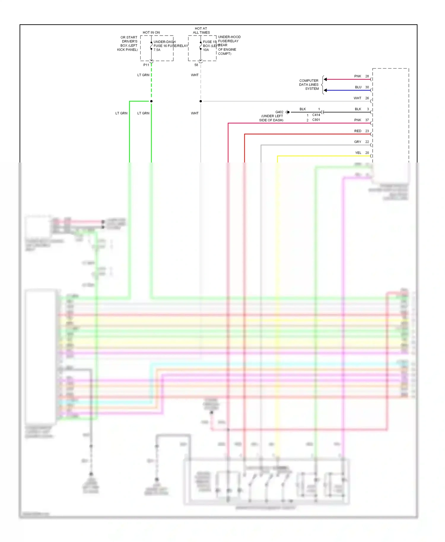 Wiring diagram driving position memory switch for Honda Crosstour I facelift (2012-2015) (1 of 3)