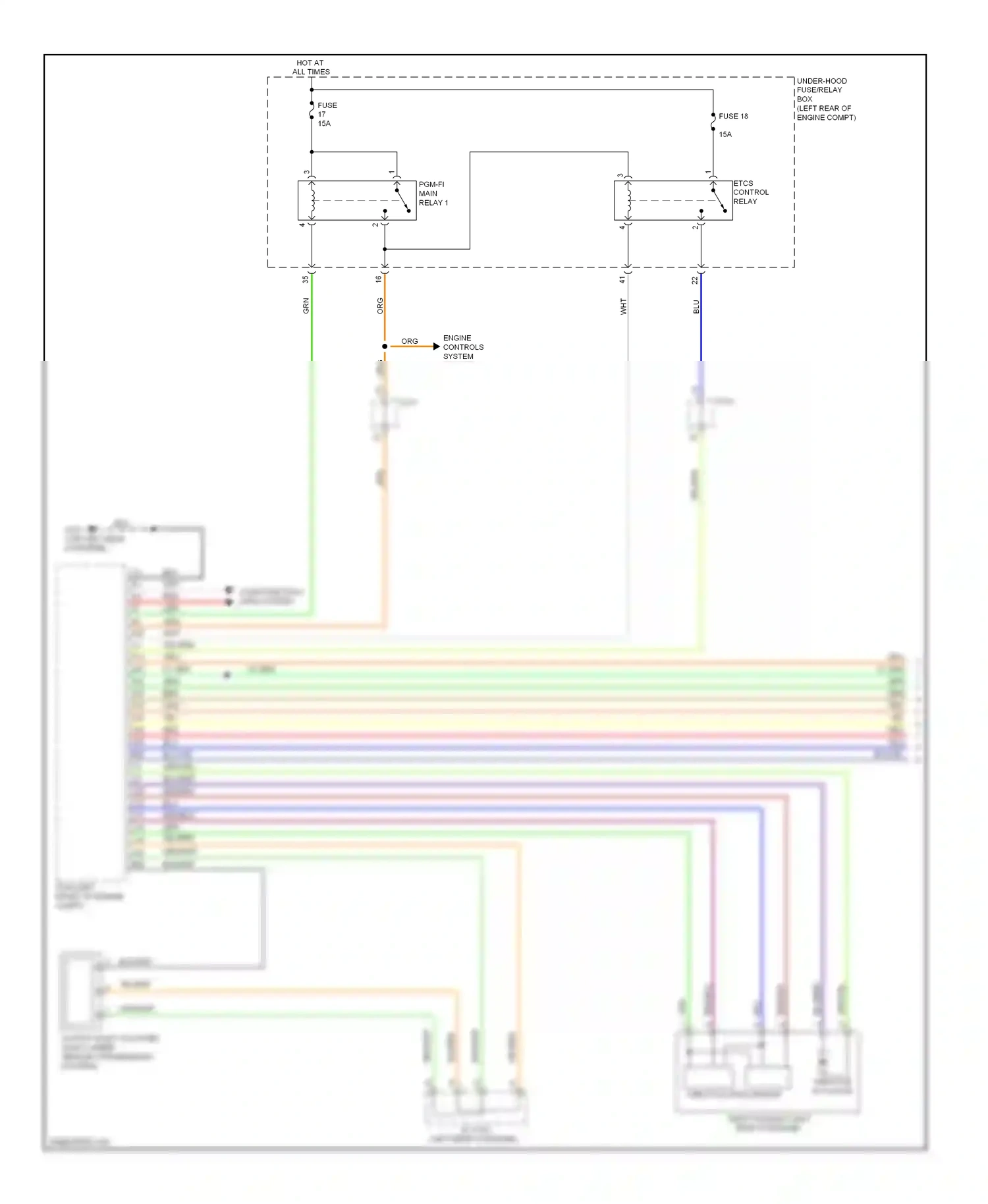 Wiring diagram etcs control relay for Honda Crosstour I facelift (2012-2015) (1 of 6)
