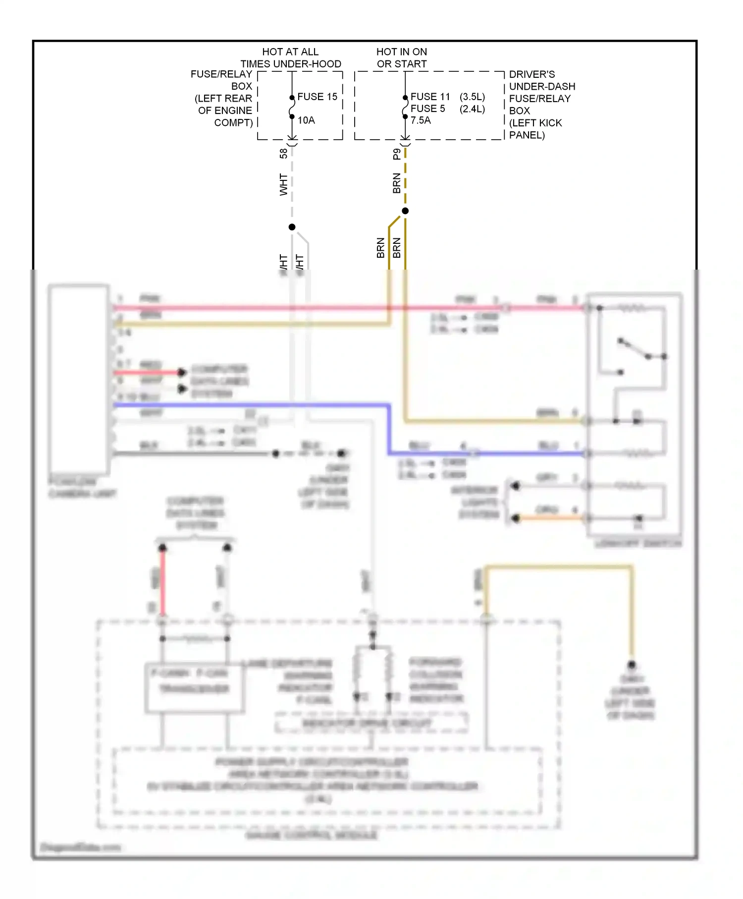 Wiring diagram gauge control module for Honda Crosstour I facelift (2012-2015) (19 of 40)