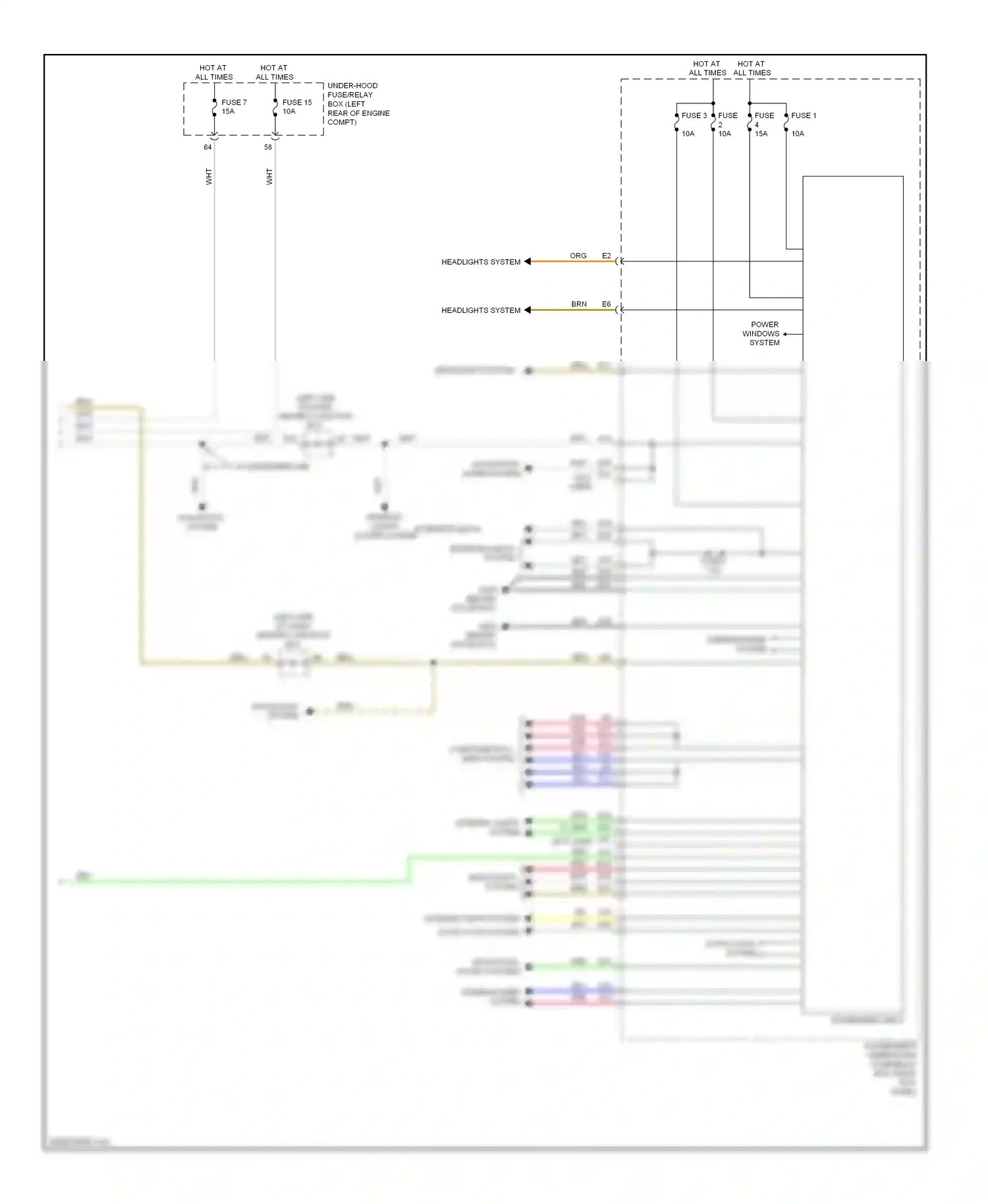 Wiring diagram headlights system for Honda Crosstour I facelift (2012-2015) (2 of 8)