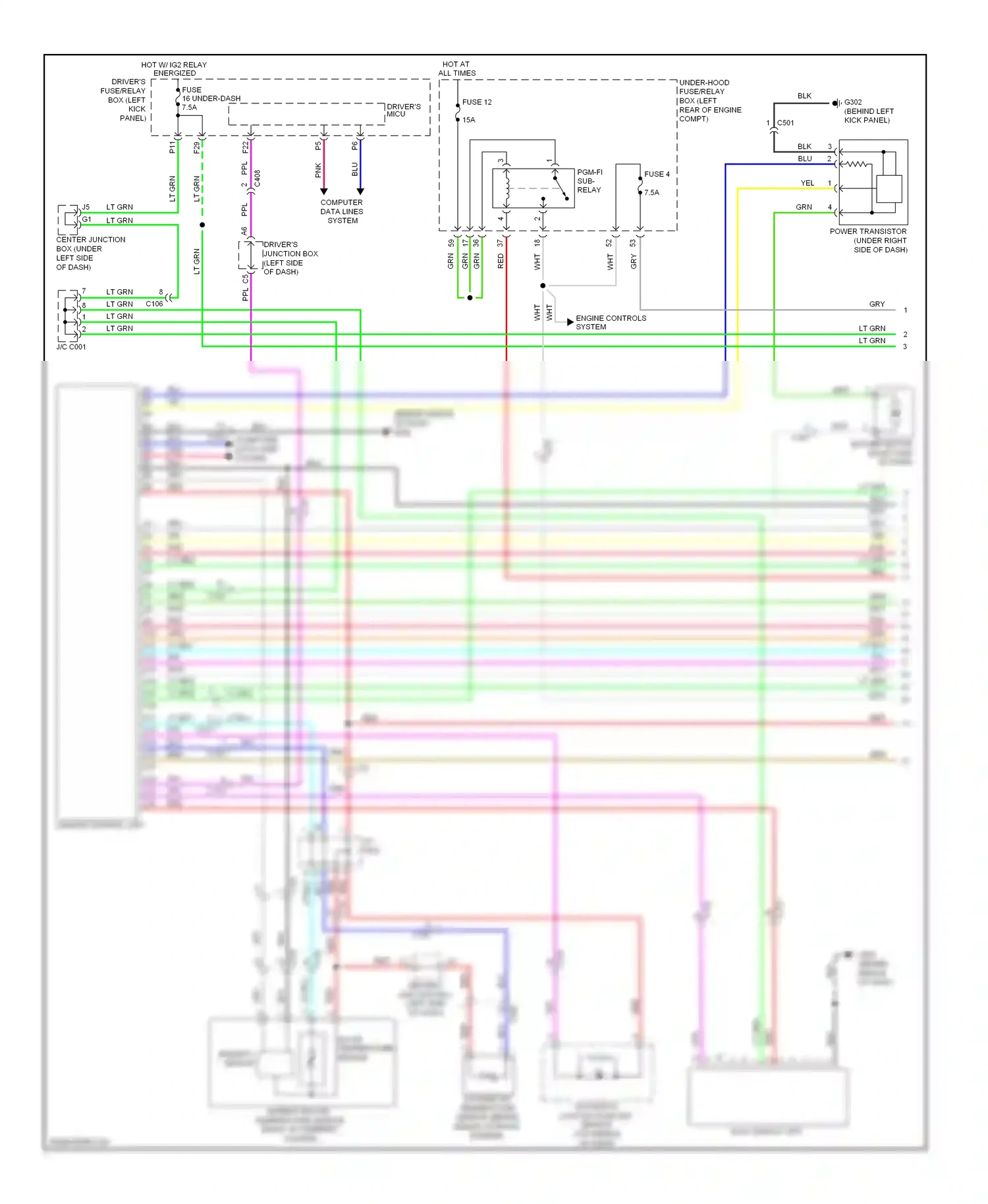 Wiring diagram hvac display unit for Honda Crosstour I facelift (2012-2015) (1 of 2)