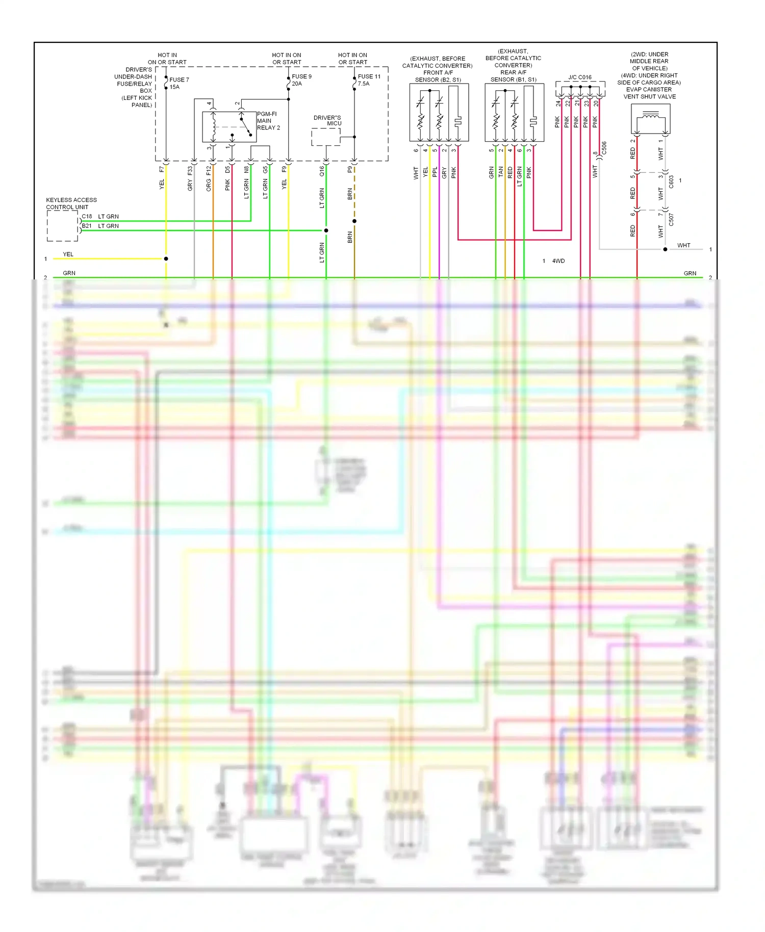 Wiring diagram keyless access control unit for Honda Crosstour I facelift (2012-2015) (10 of 18)