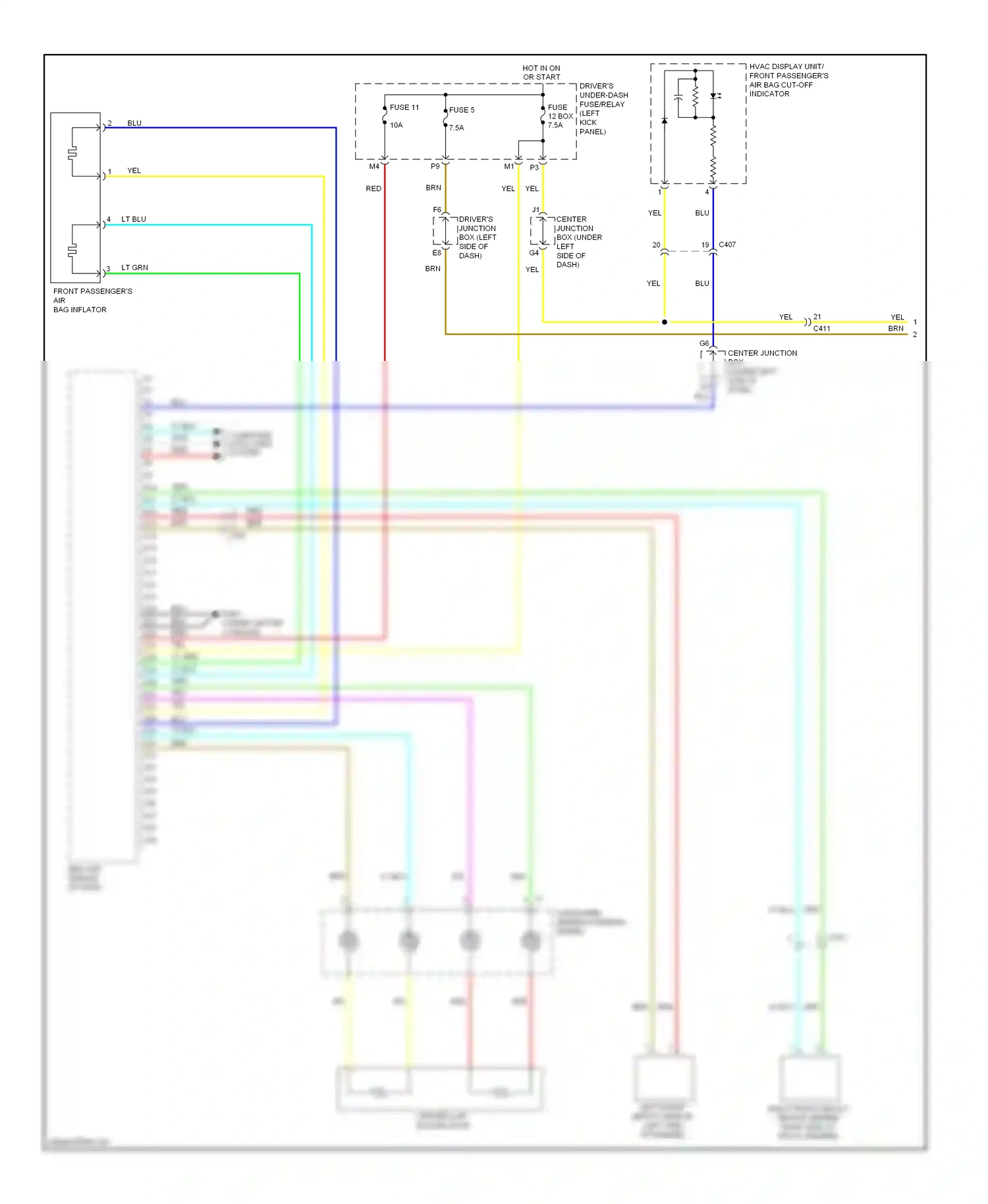 Wiring diagram left front impact sensor for Honda Crosstour I facelift (2012-2015) (1 of 2)