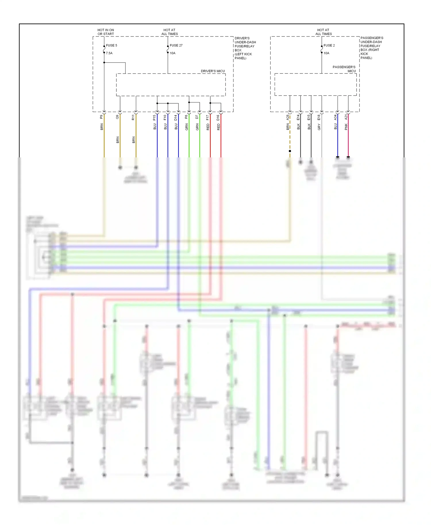 Wiring diagram left front side marker light for Honda Crosstour I facelift (2012-2015) (1 of 4)