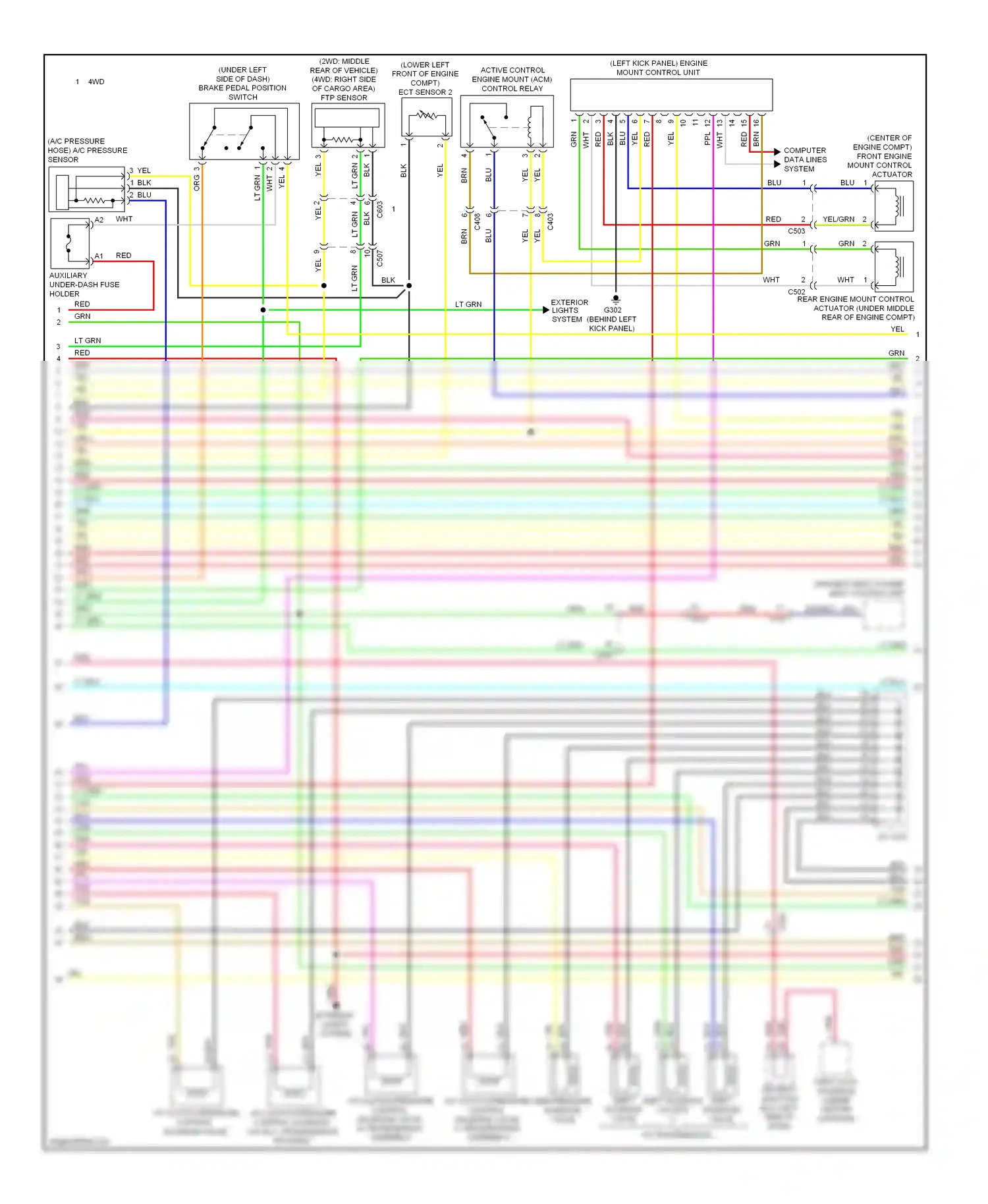 Honda Crosstour I facelift (2012-2015) (left kick panel) engine mount control unit wiring diagram  (1 of 1)