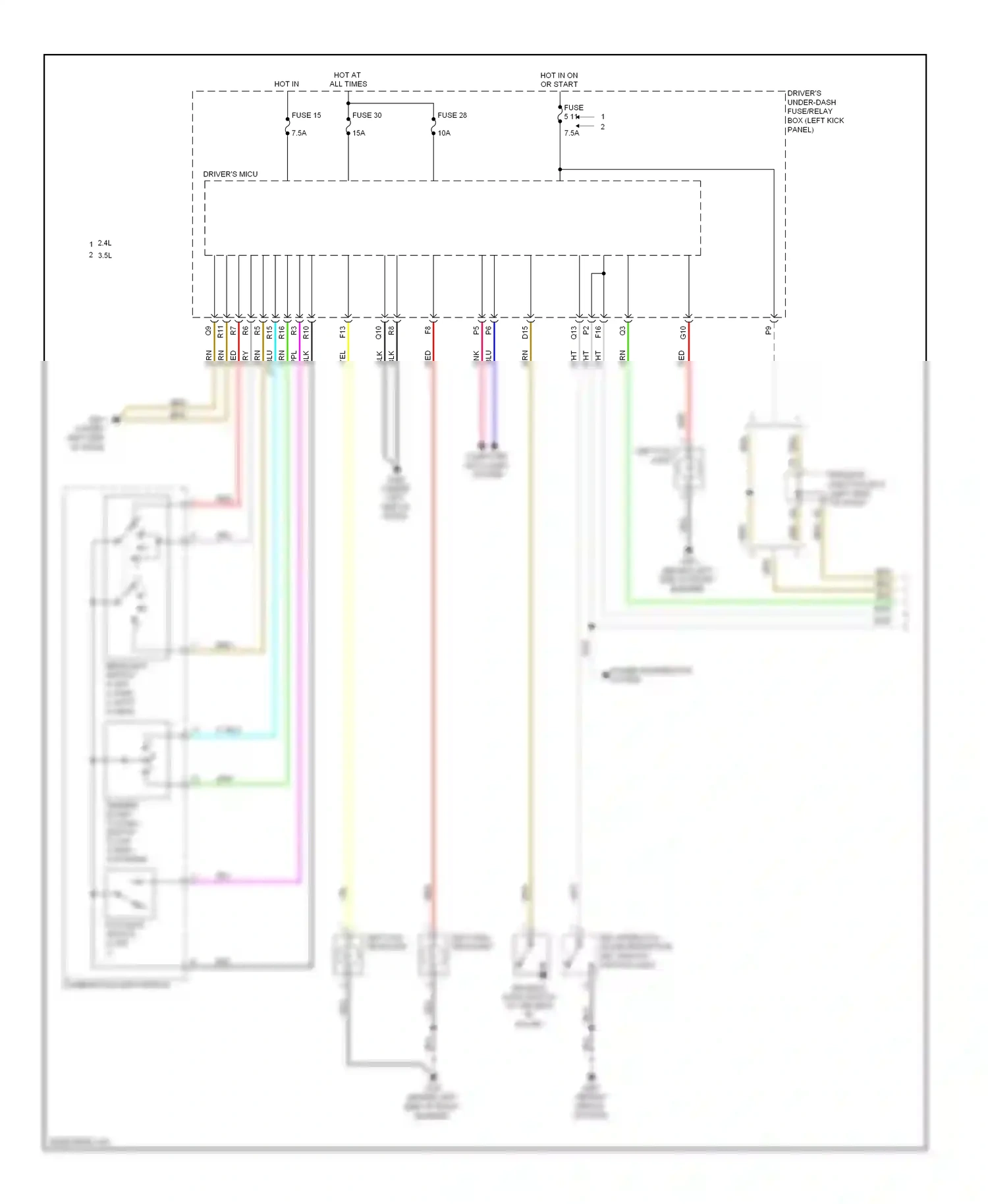 Wiring diagram left low headlight for Honda Crosstour I facelift (2012-2015) (1 of 1)