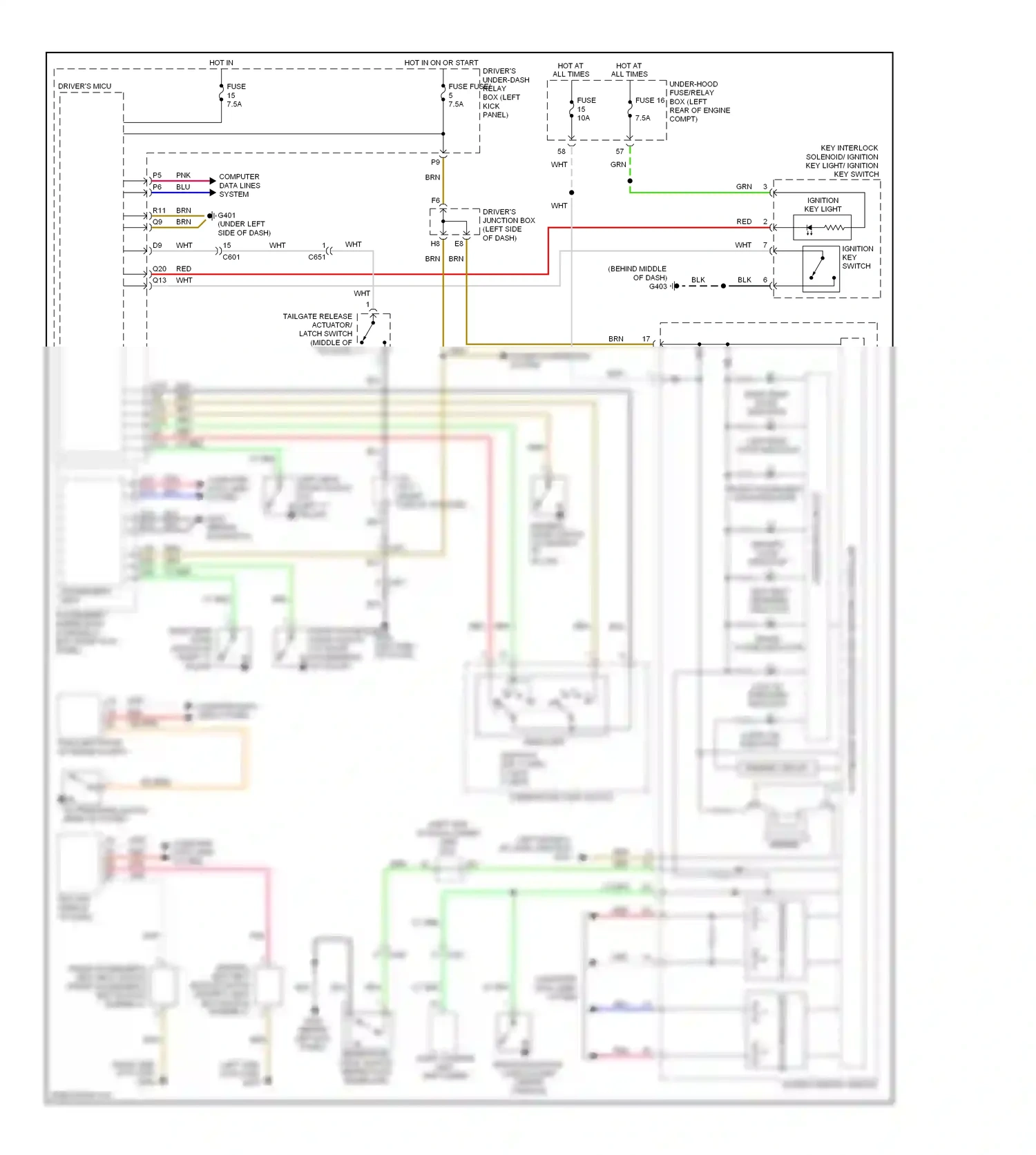 Wiring diagram lights on indicator for Honda Crosstour I facelift (2012-2015) (1 of 3)