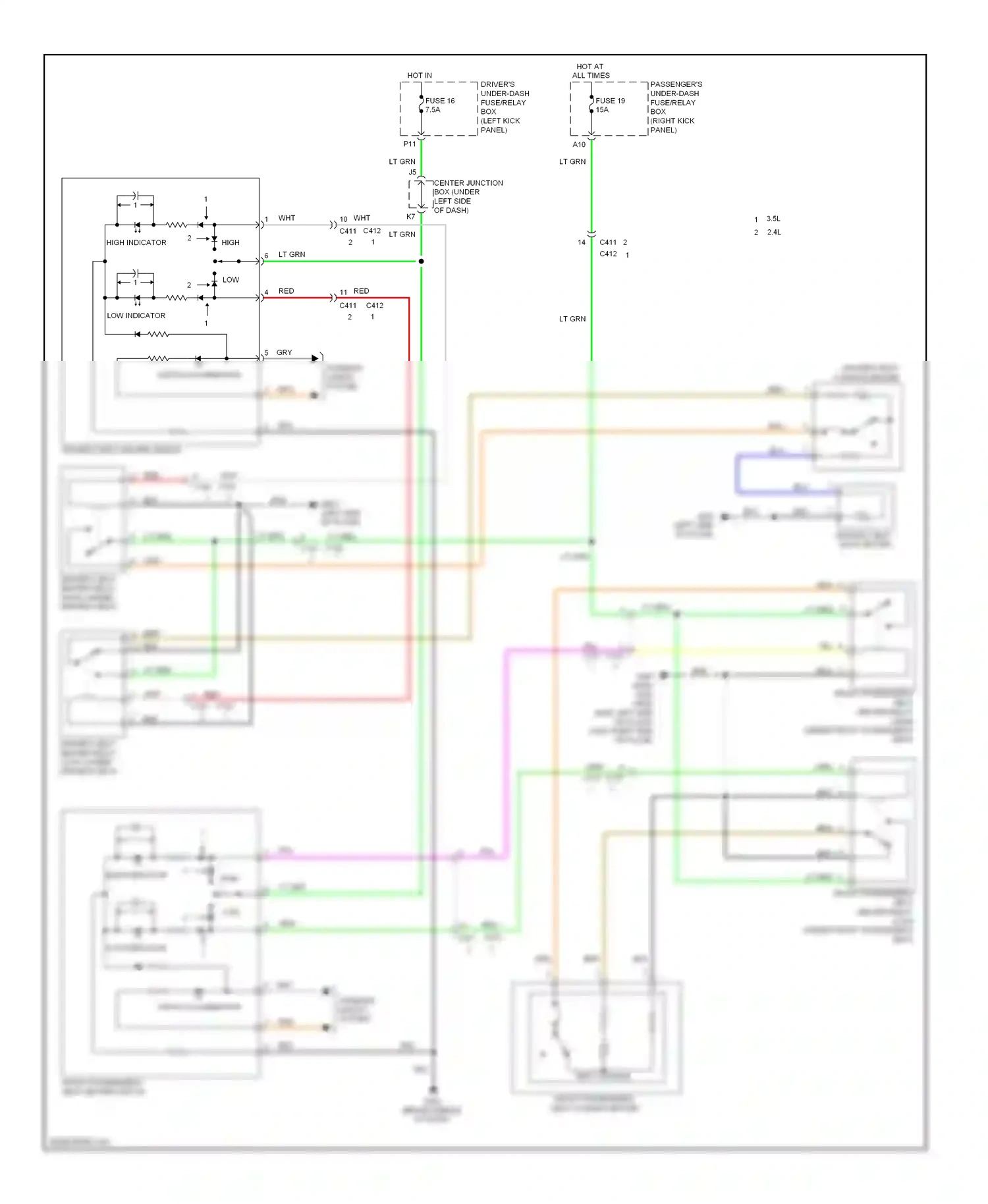 Wiring diagram low indicator for Honda Crosstour I facelift (2012-2015) (1 of 1)