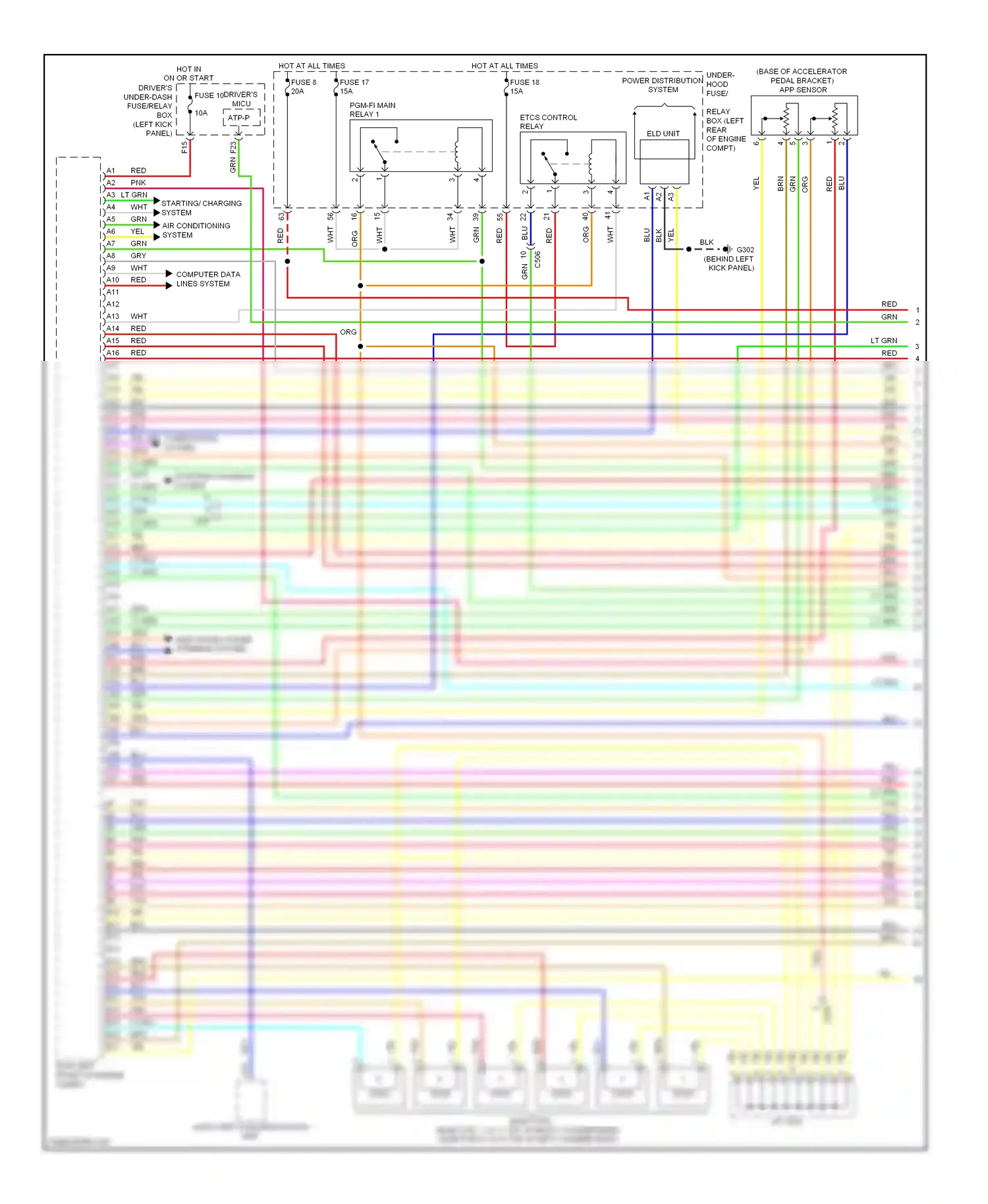 Wiring diagram power distribution system for Honda Crosstour I facelift (2012-2015) (10 of 13)