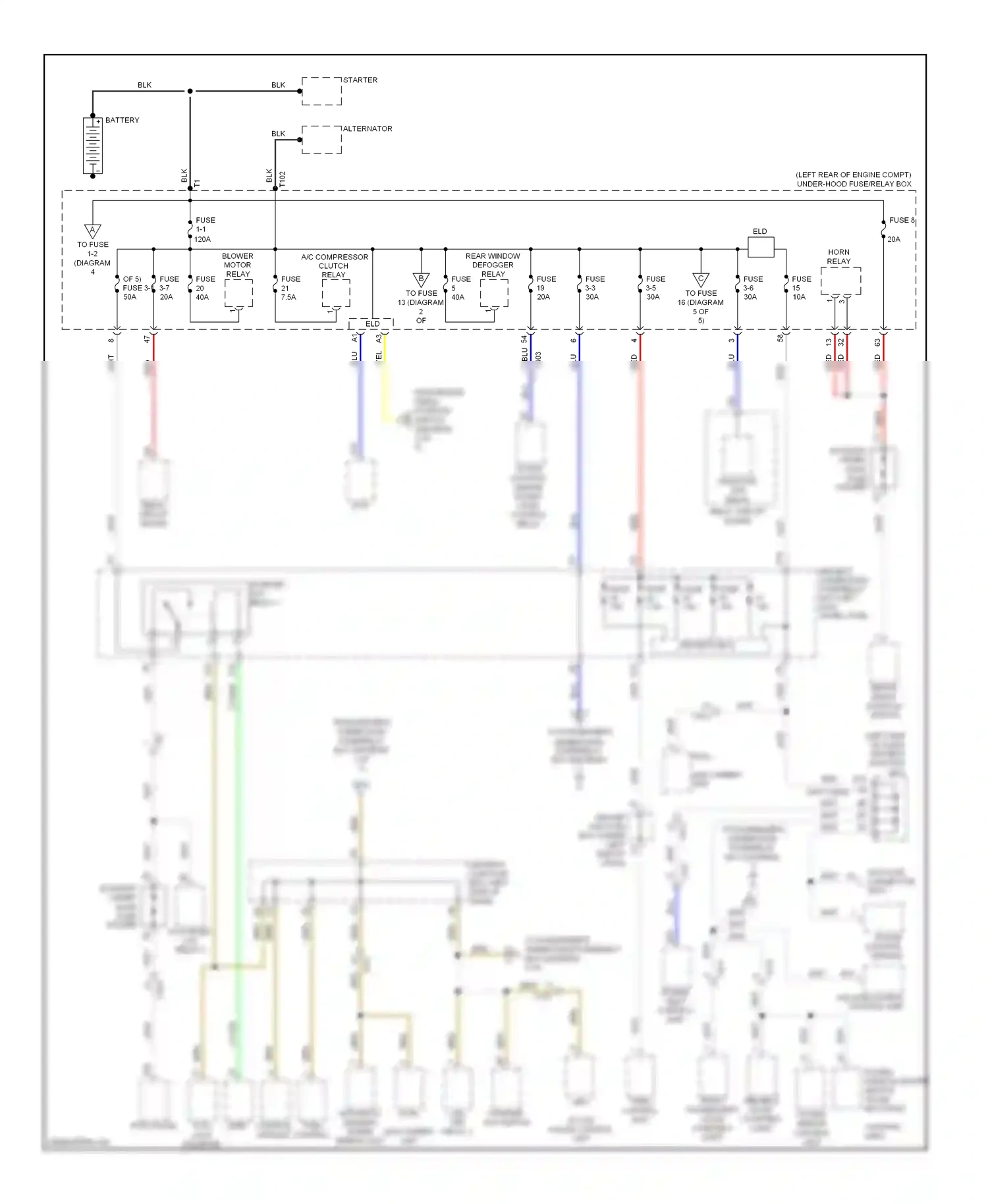 Wiring diagram power mirror control unit for Honda Crosstour I facelift (2012-2015) (2 of 8)