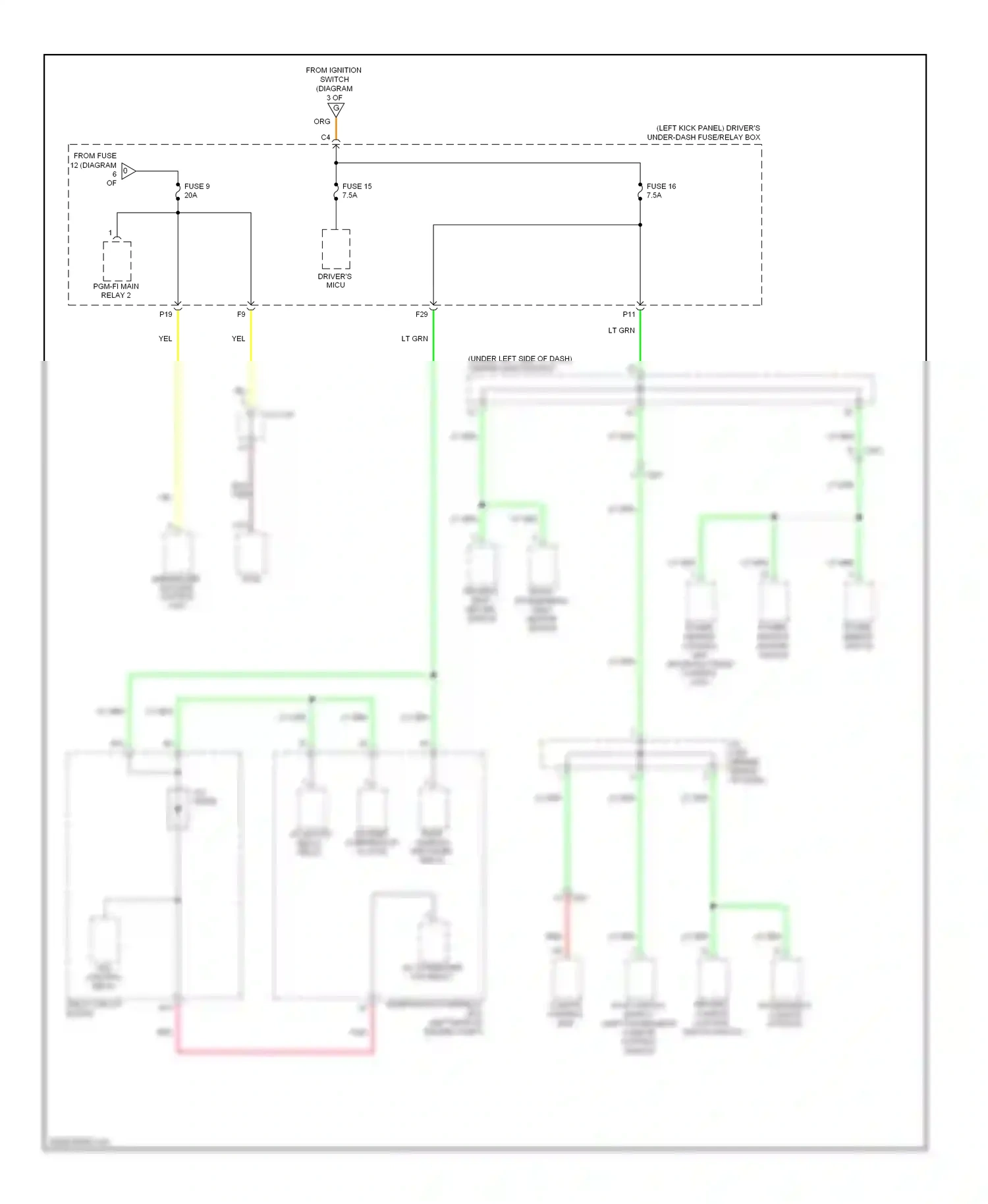 Wiring diagram power window master switch for Honda Crosstour I facelift (2012-2015) (1 of 4)