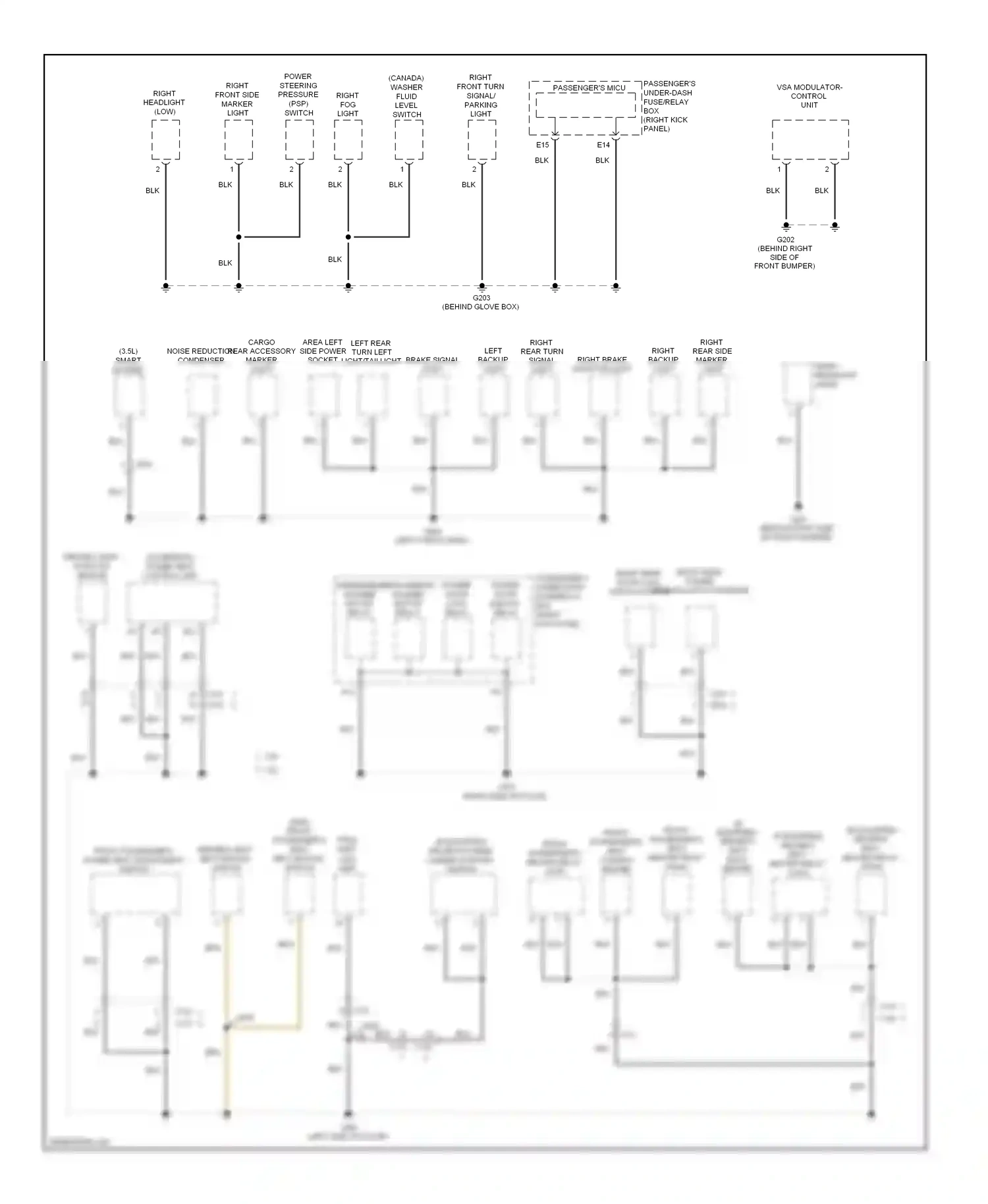 Wiring diagram right backup light for Honda Crosstour I facelift (2012-2015) (3 of 3)