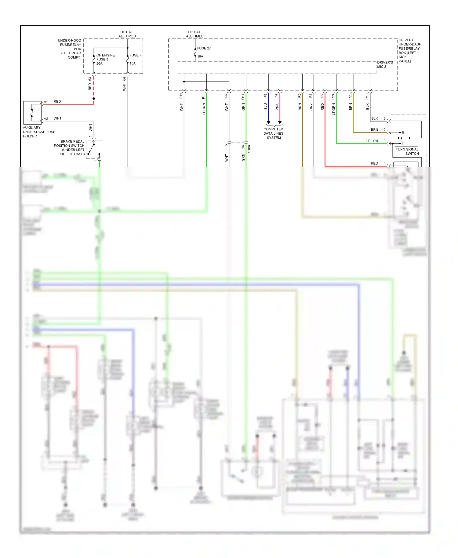 Wiring diagram right front side marker light for Honda Crosstour I facelift (2012-2015) (3 of 4)