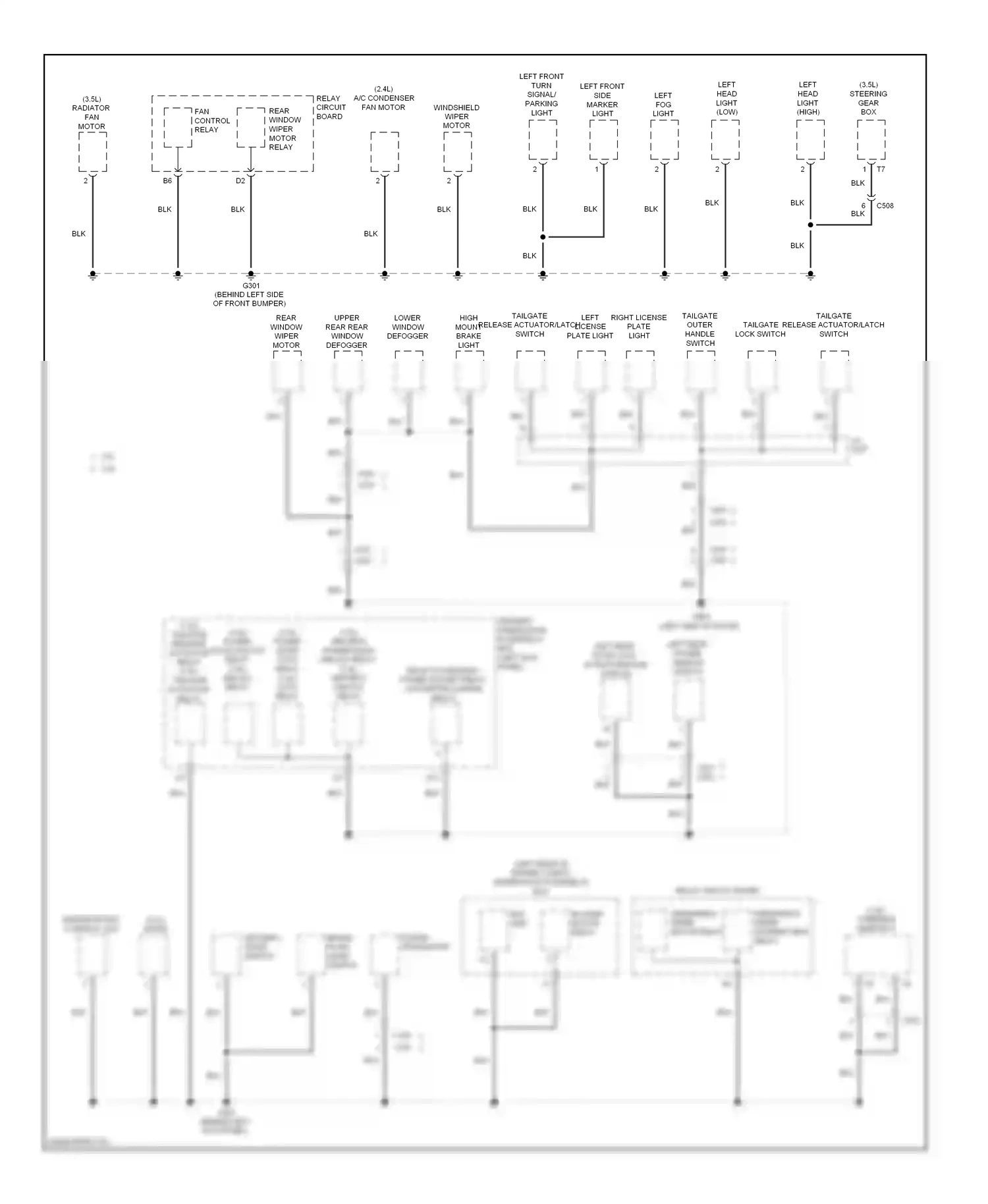 Wiring diagram tailgate lock switch for Honda Crosstour I facelift (2012-2015) (2 of 3)