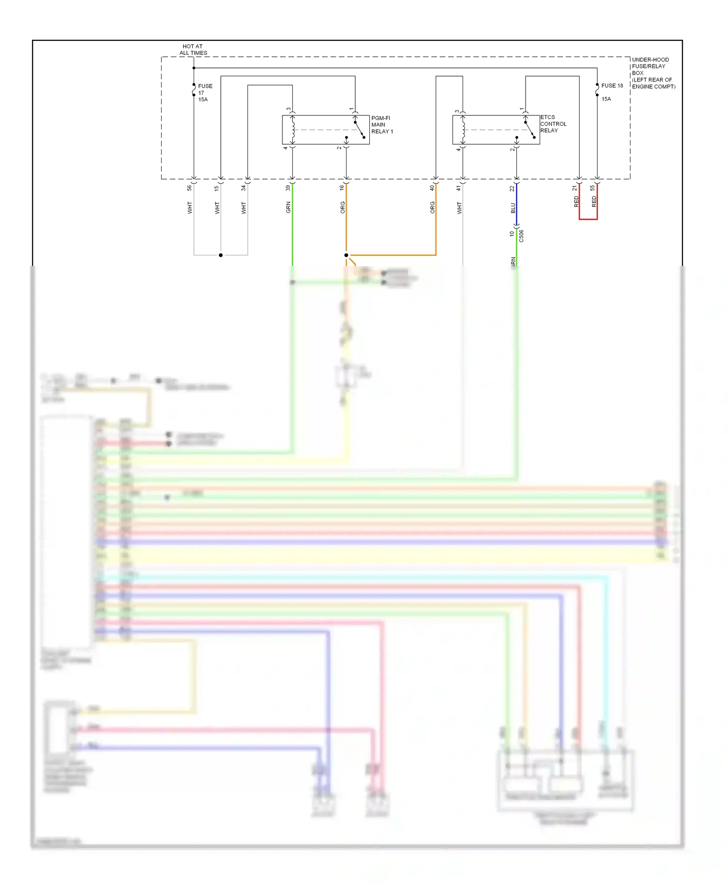 Wiring diagram throttle open sensor for Honda Crosstour I facelift (2012-2015) (2 of 4)