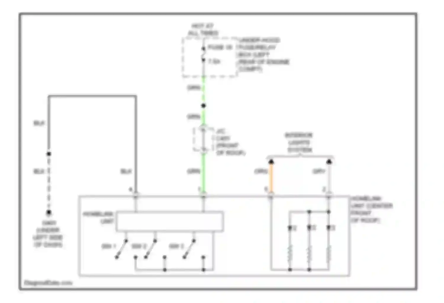 Crosstour Honda I (2009-2012): Home link remote control circuit
