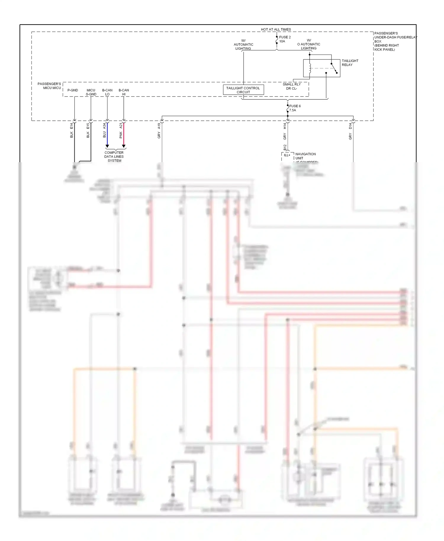 Wiring diagram ambient light for Honda Crosstour I (2009-2012) (1 of 1)