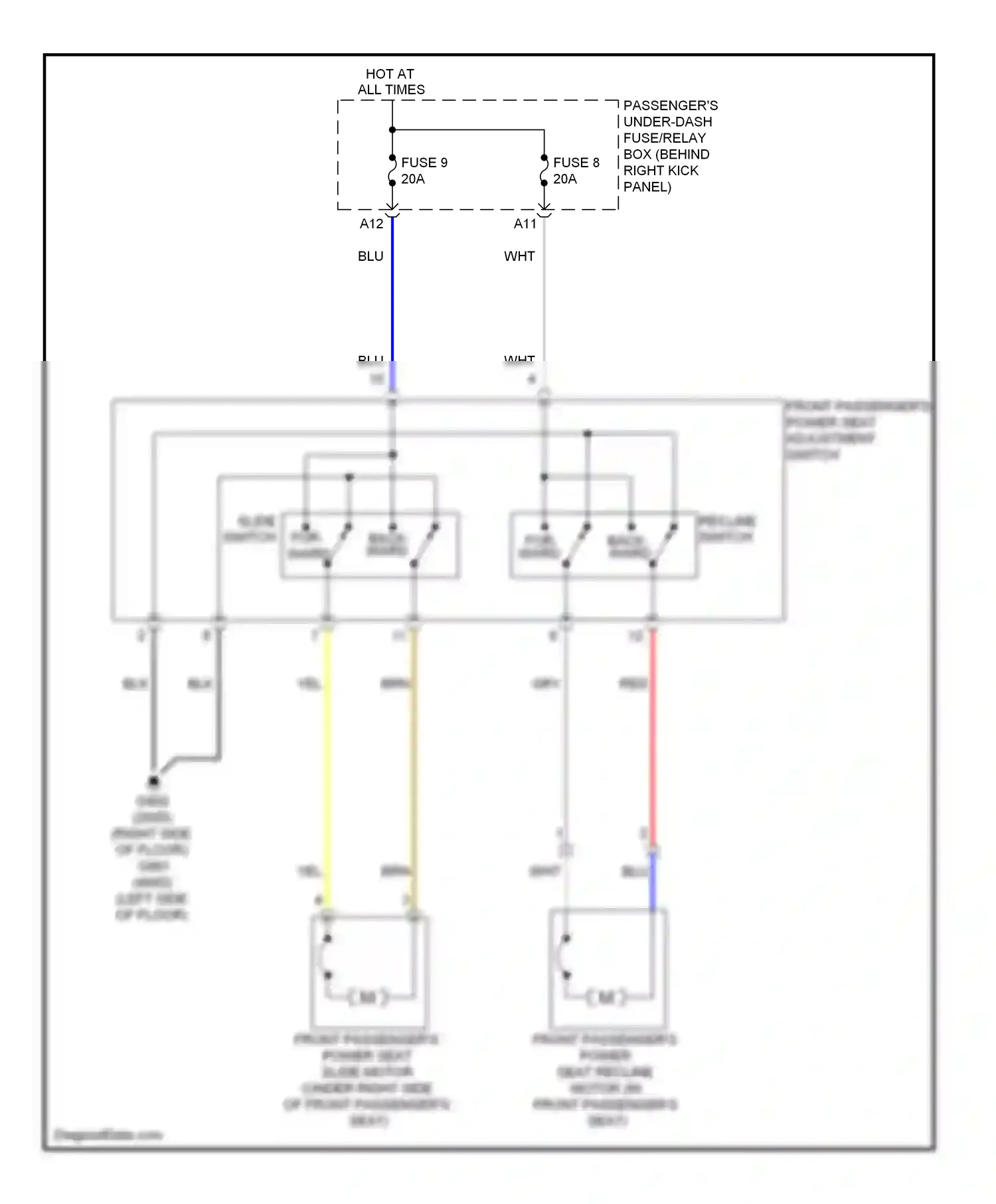 Wiring diagram back- ward for Honda Crosstour I (2009-2012) (2 of 2)