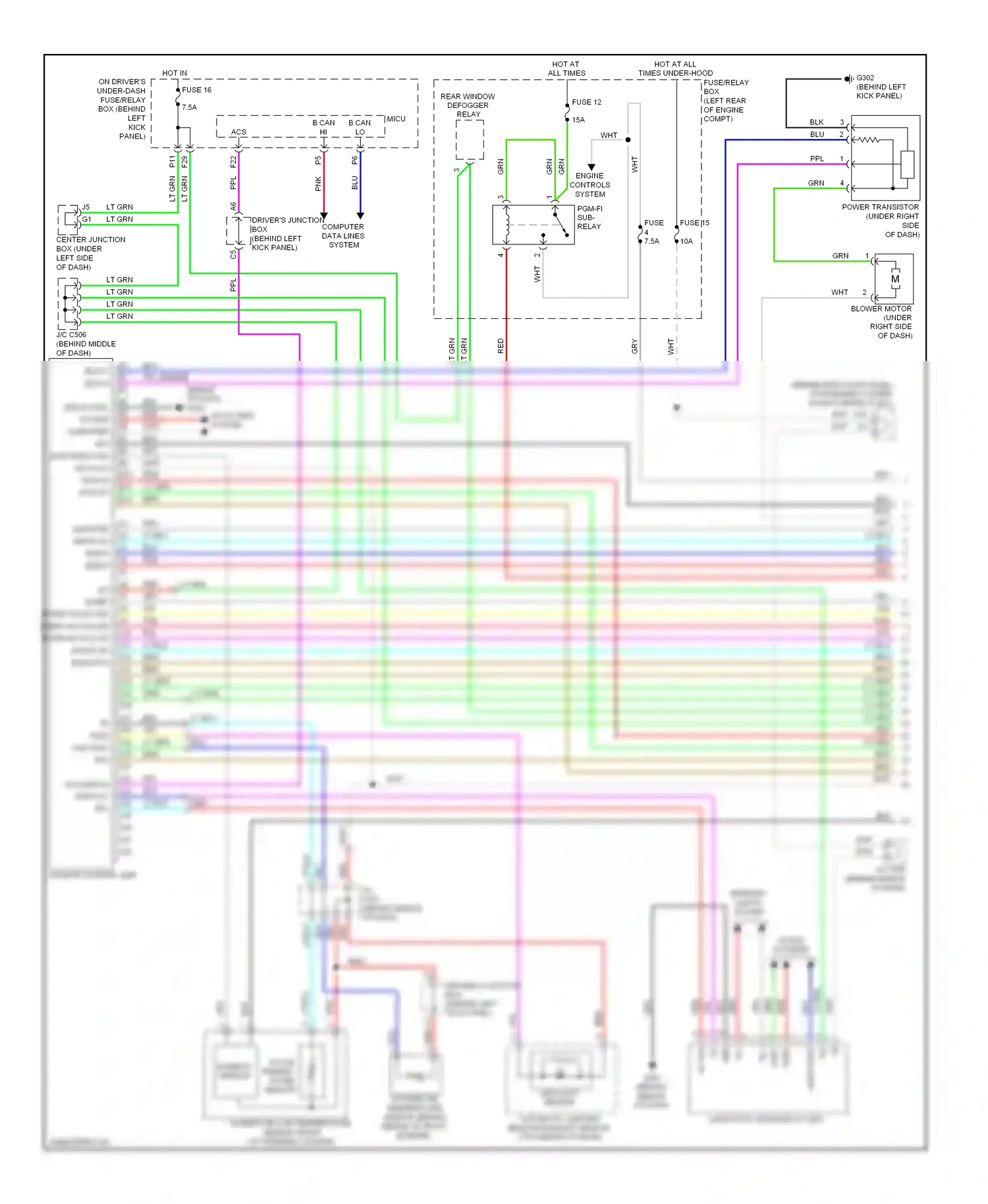 Wiring diagram climate control unit for Honda Crosstour I (2009-2012) (1 of 7)