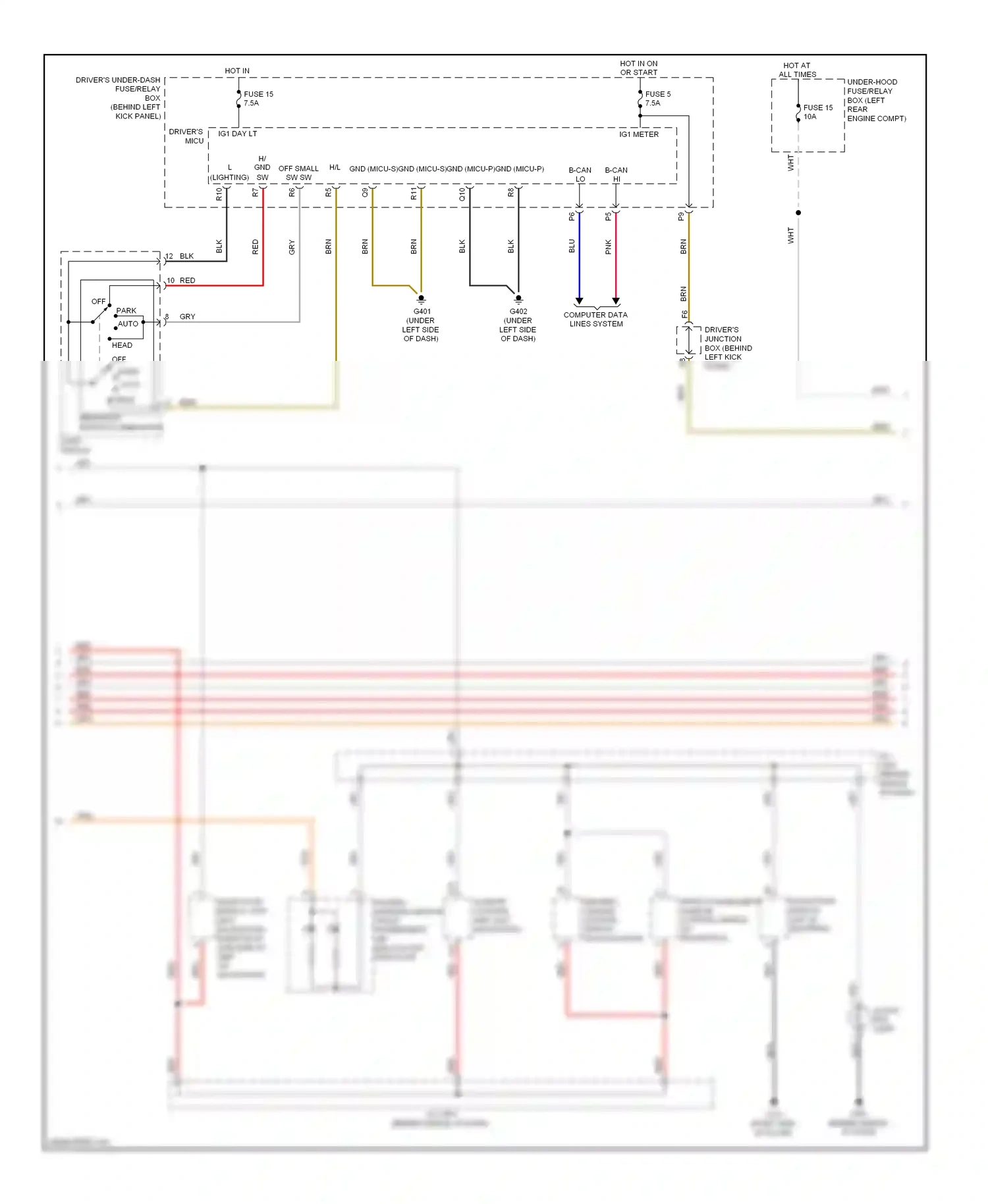 Wiring diagram headlight switch combination light switch for Honda Crosstour I (2009-2012) (1 of 1)