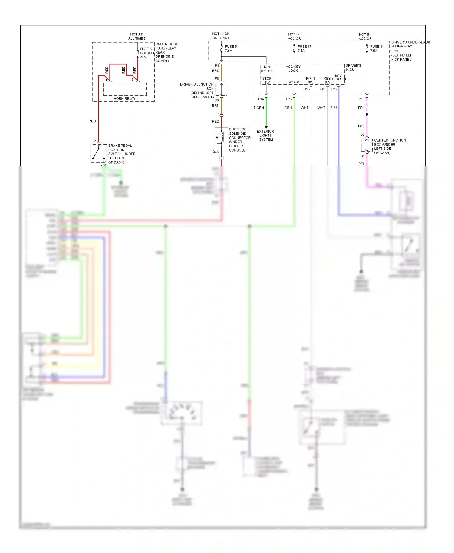 Wiring diagram ignition key switch for Honda Crosstour I (2009-2012) (3 of 3)